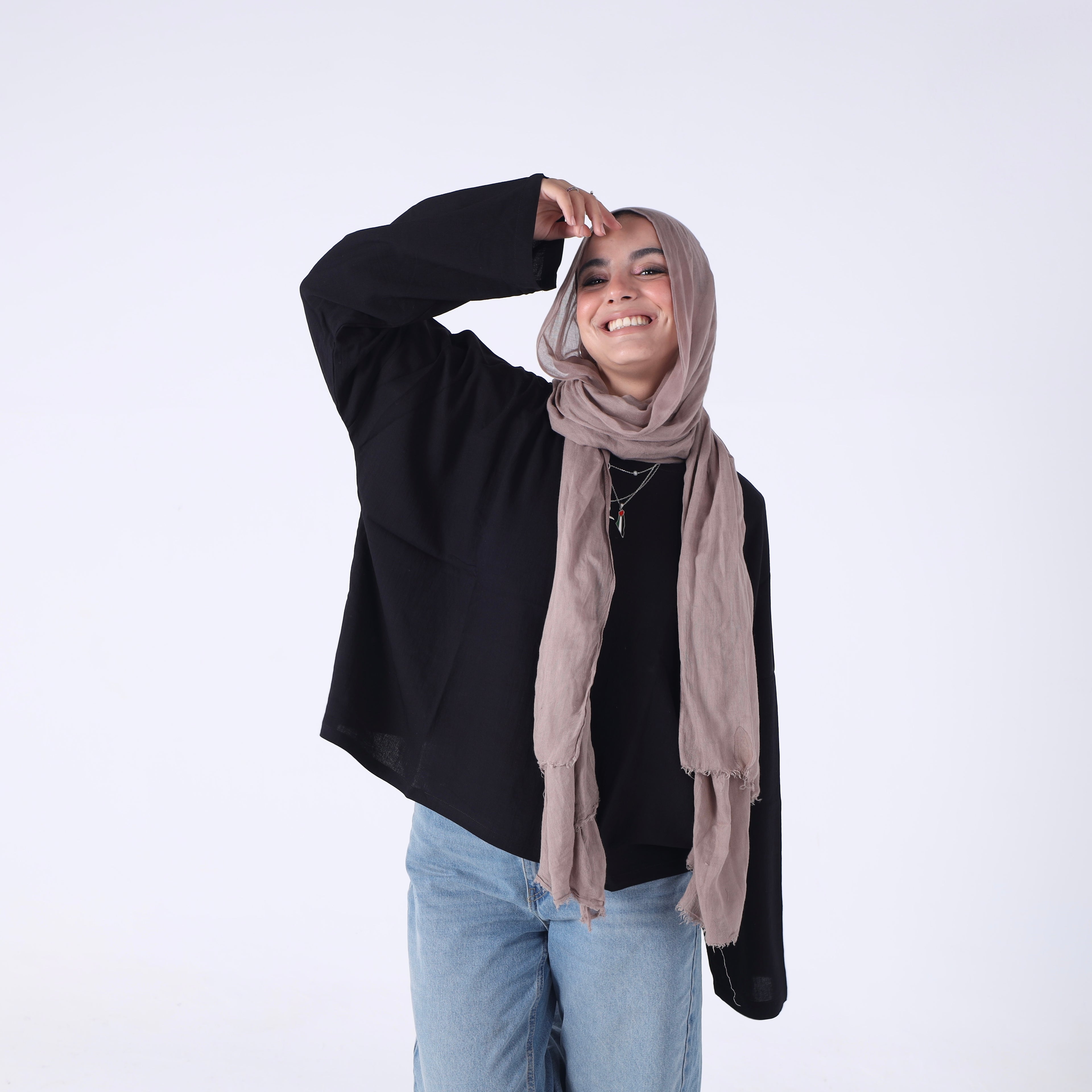 Linen Cropped Top in Black