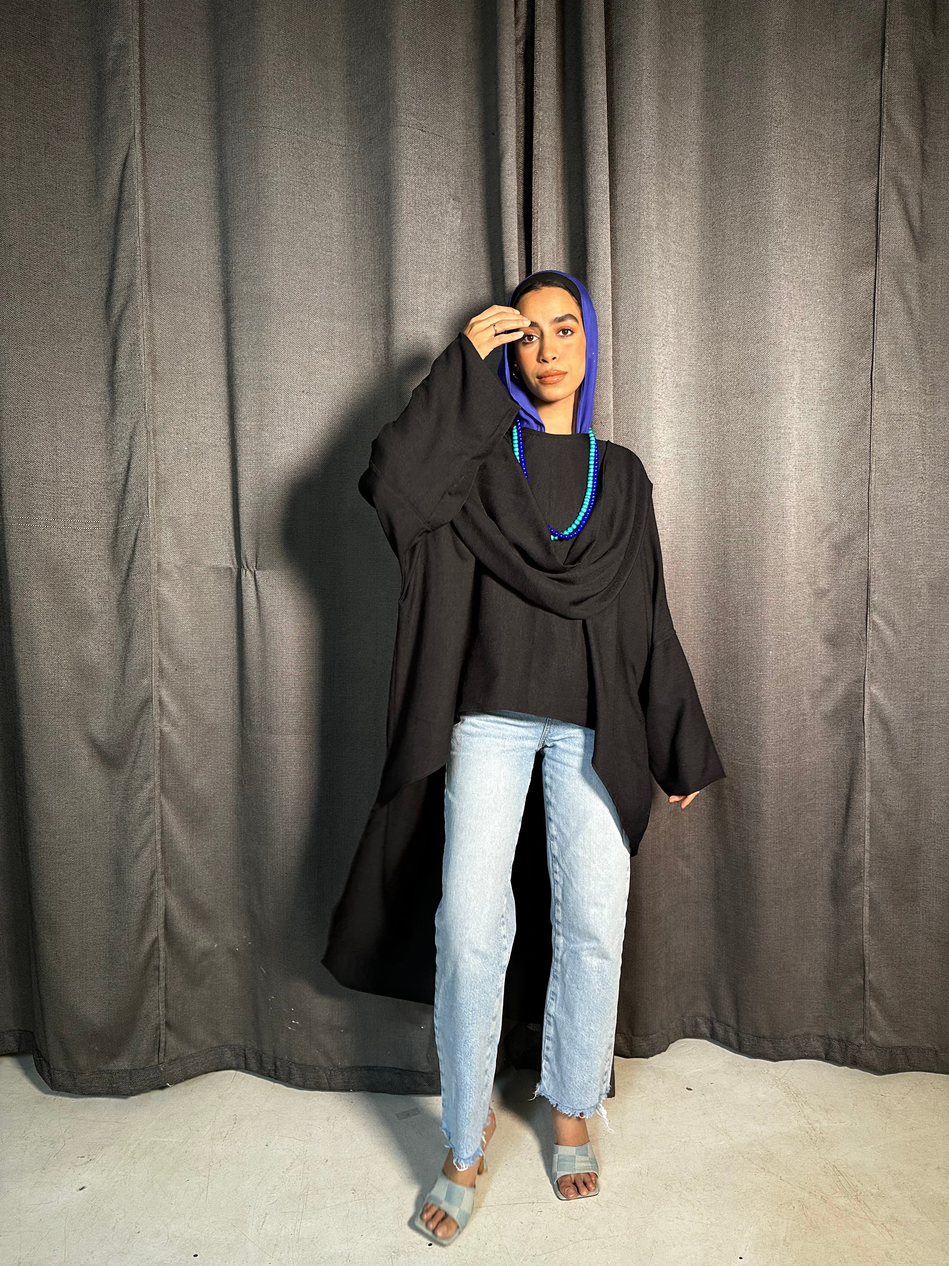 Drape Collar High-Low Tunic