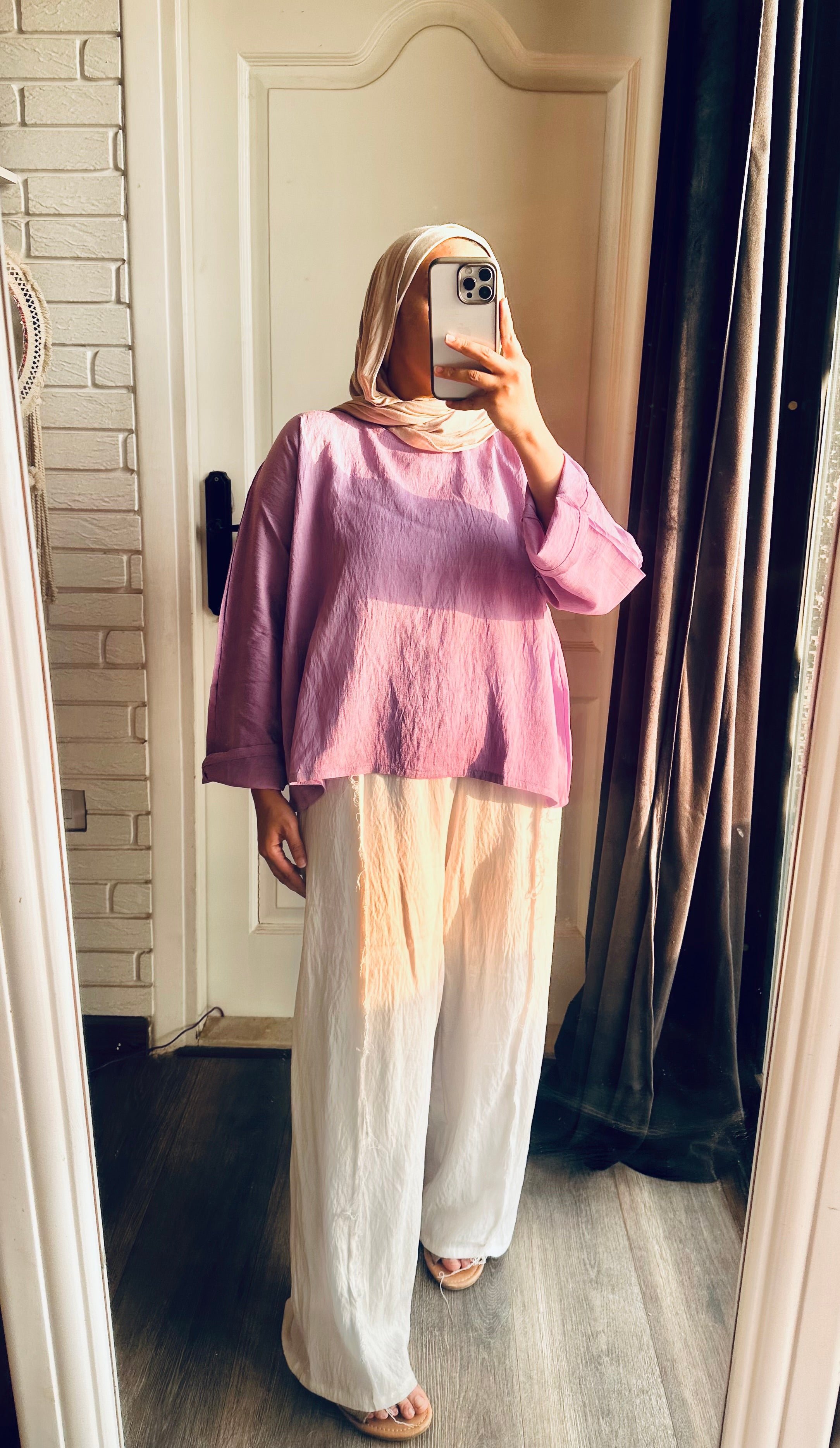 Linen Cropped Top in Lavender