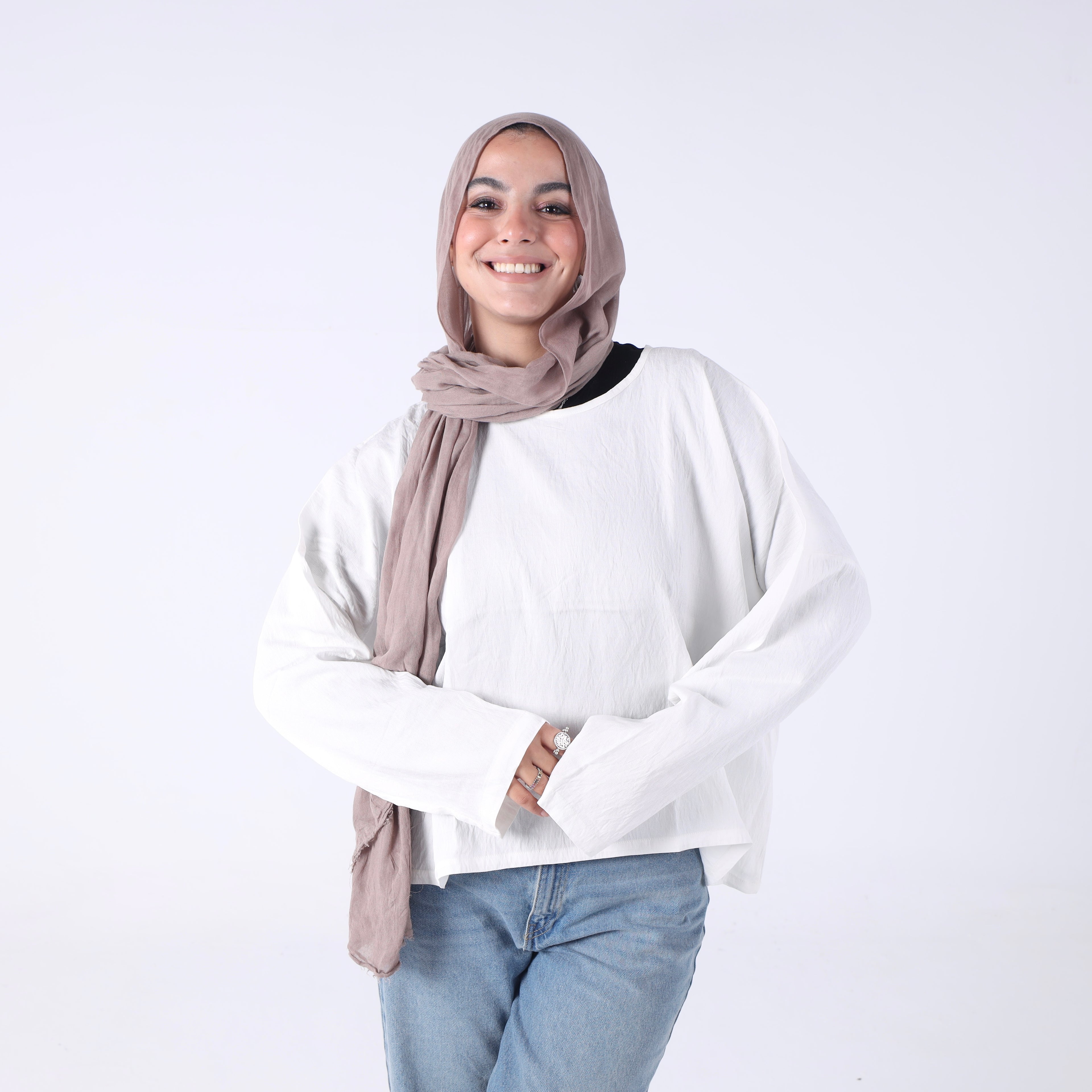 Linen Cropped Top in White