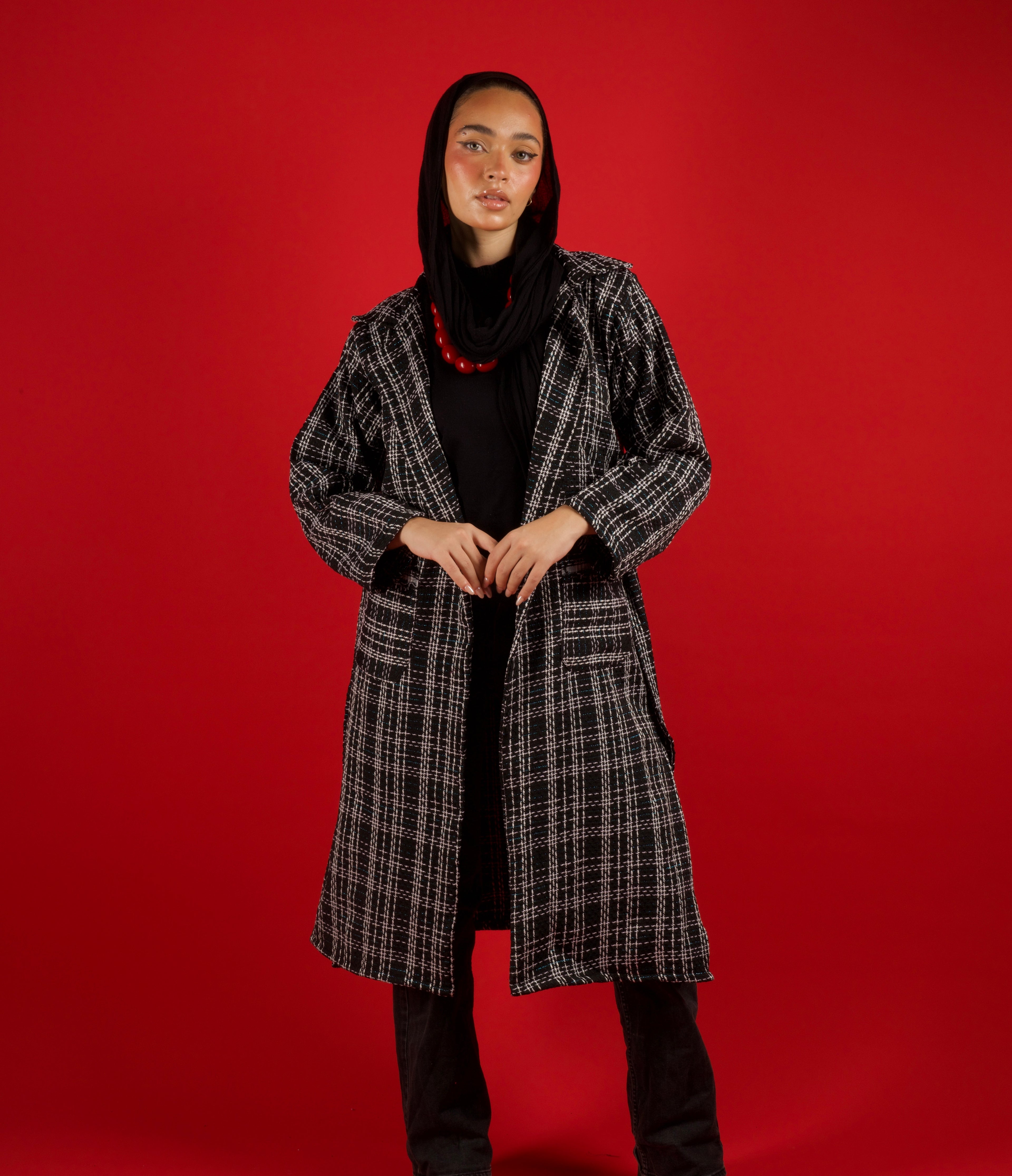 Squared Coat in Black