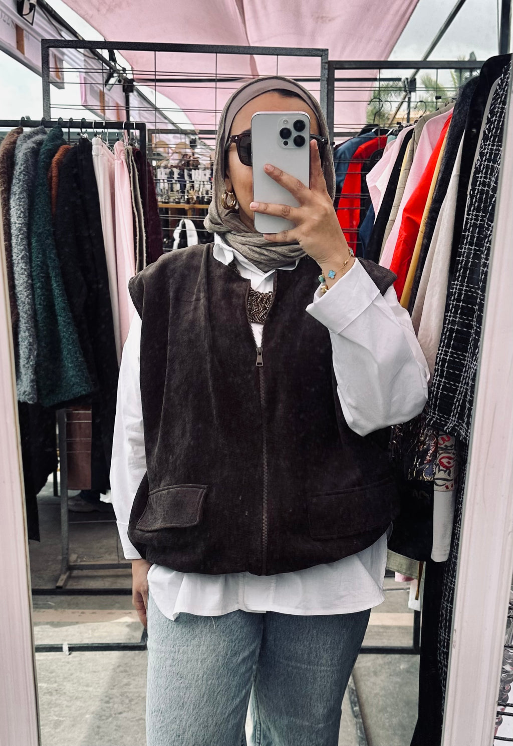 Suede Vest in Dark Brown