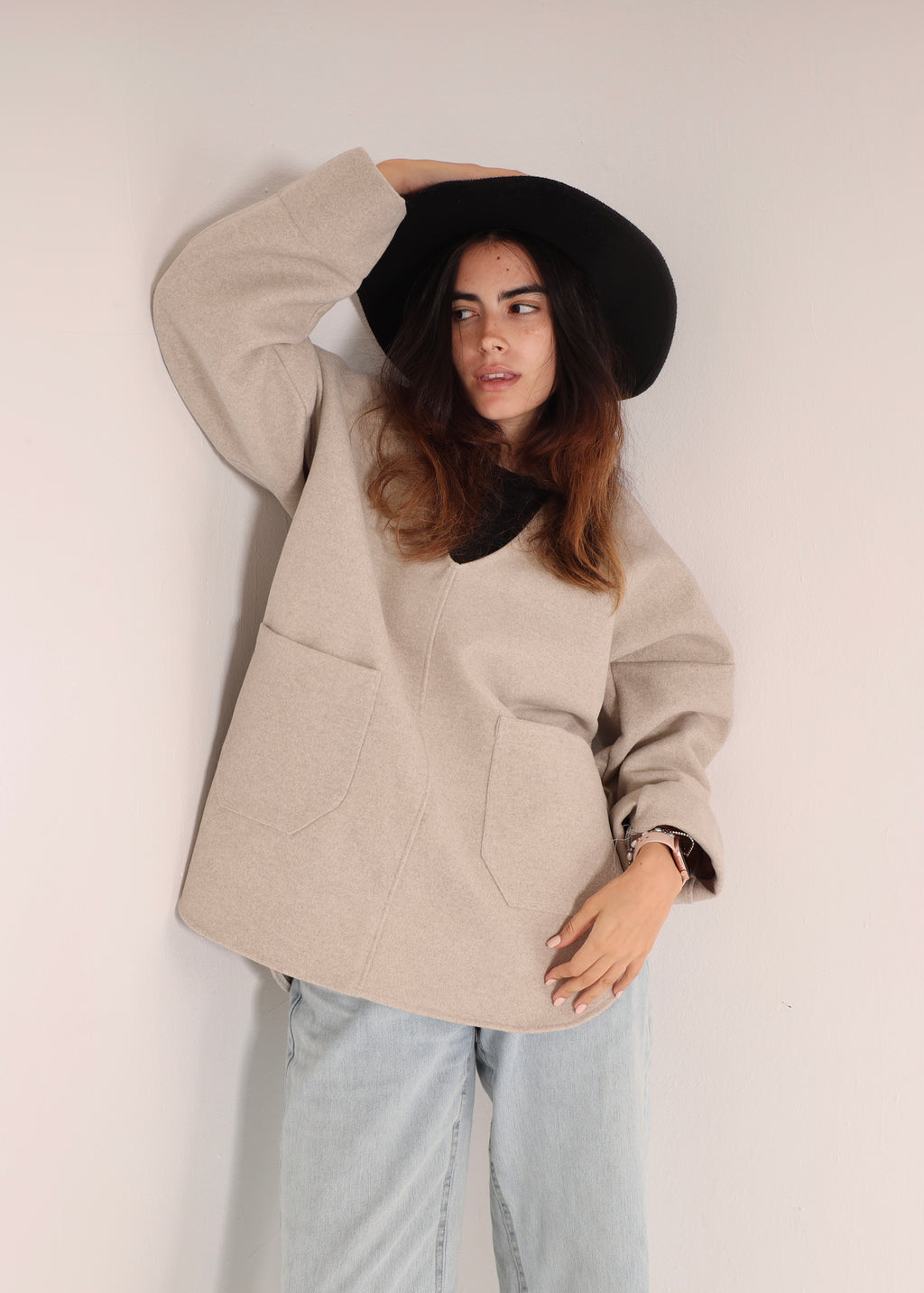 Woolen Top in Beige