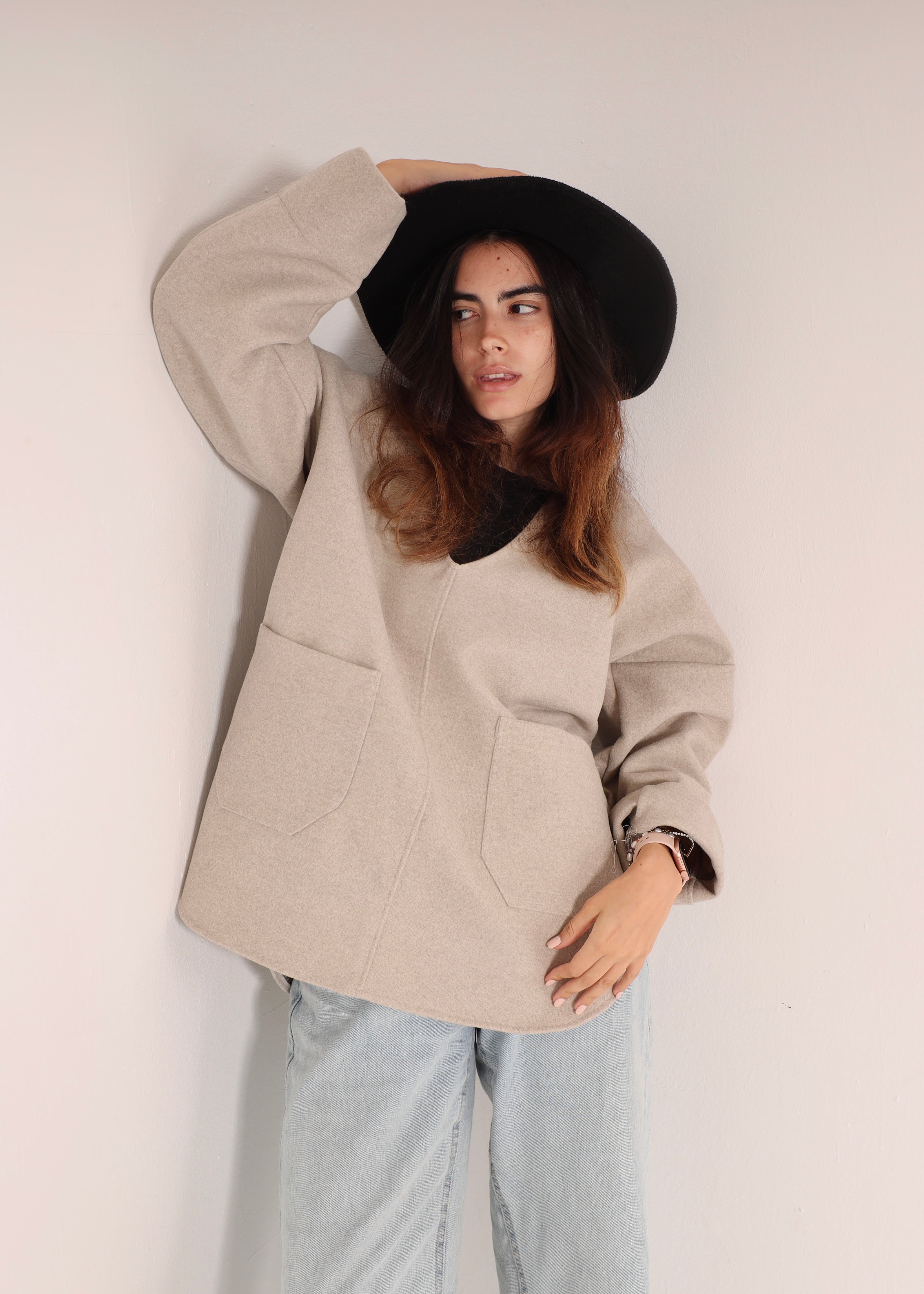 Woolen Top in Beige