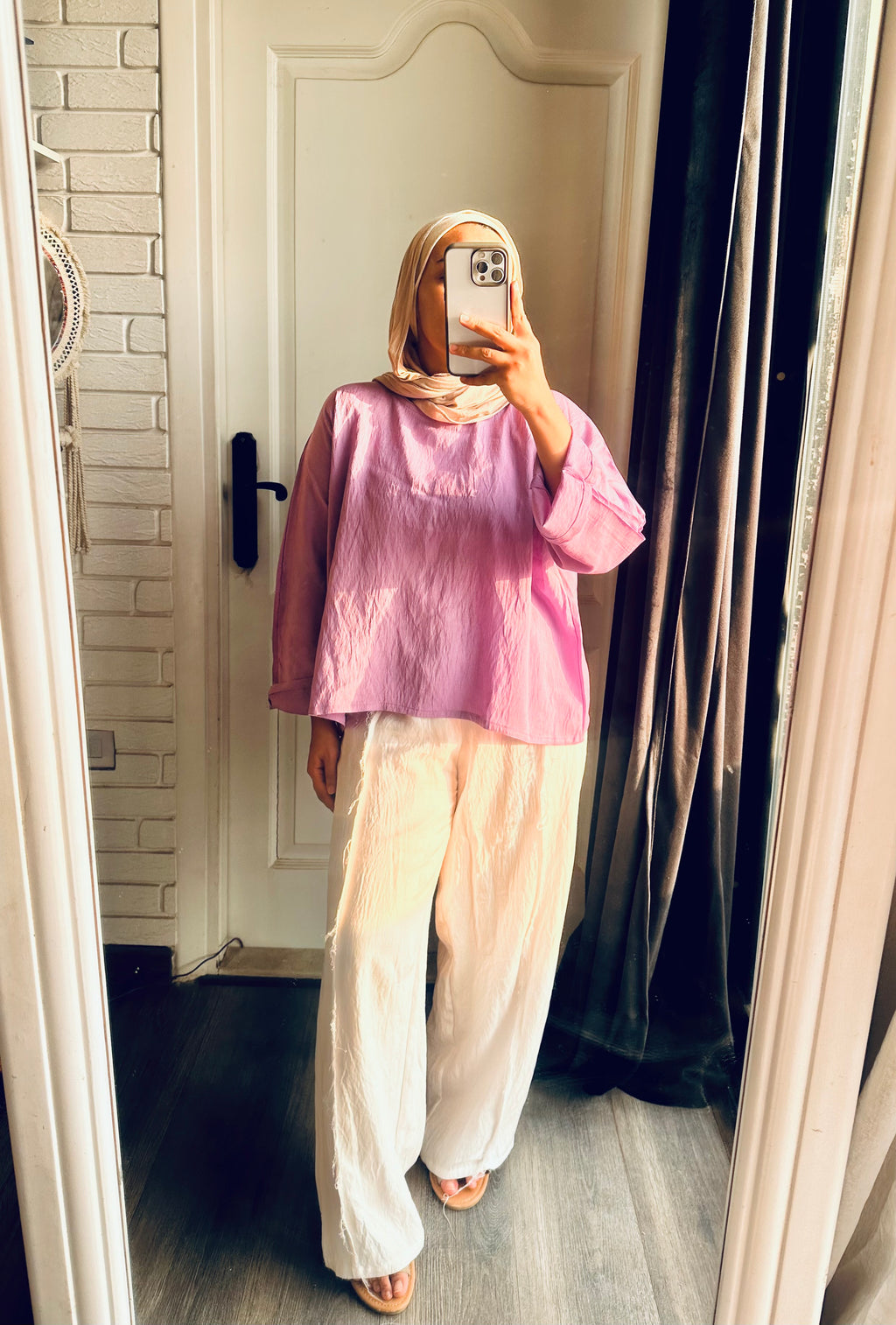 Linen Cropped Top in Lavender