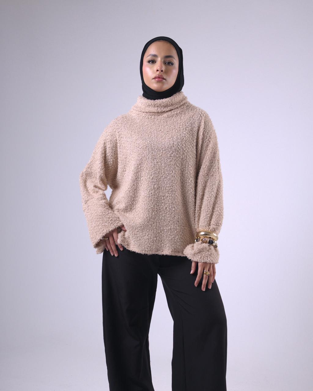 Aura Knit Pullover in Beige