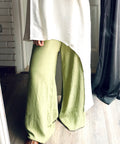 Signature Wide Leg Pants In Pistachio