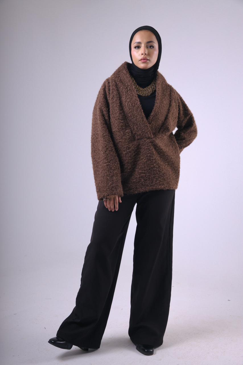 Layali Mohair Pullover in Brown