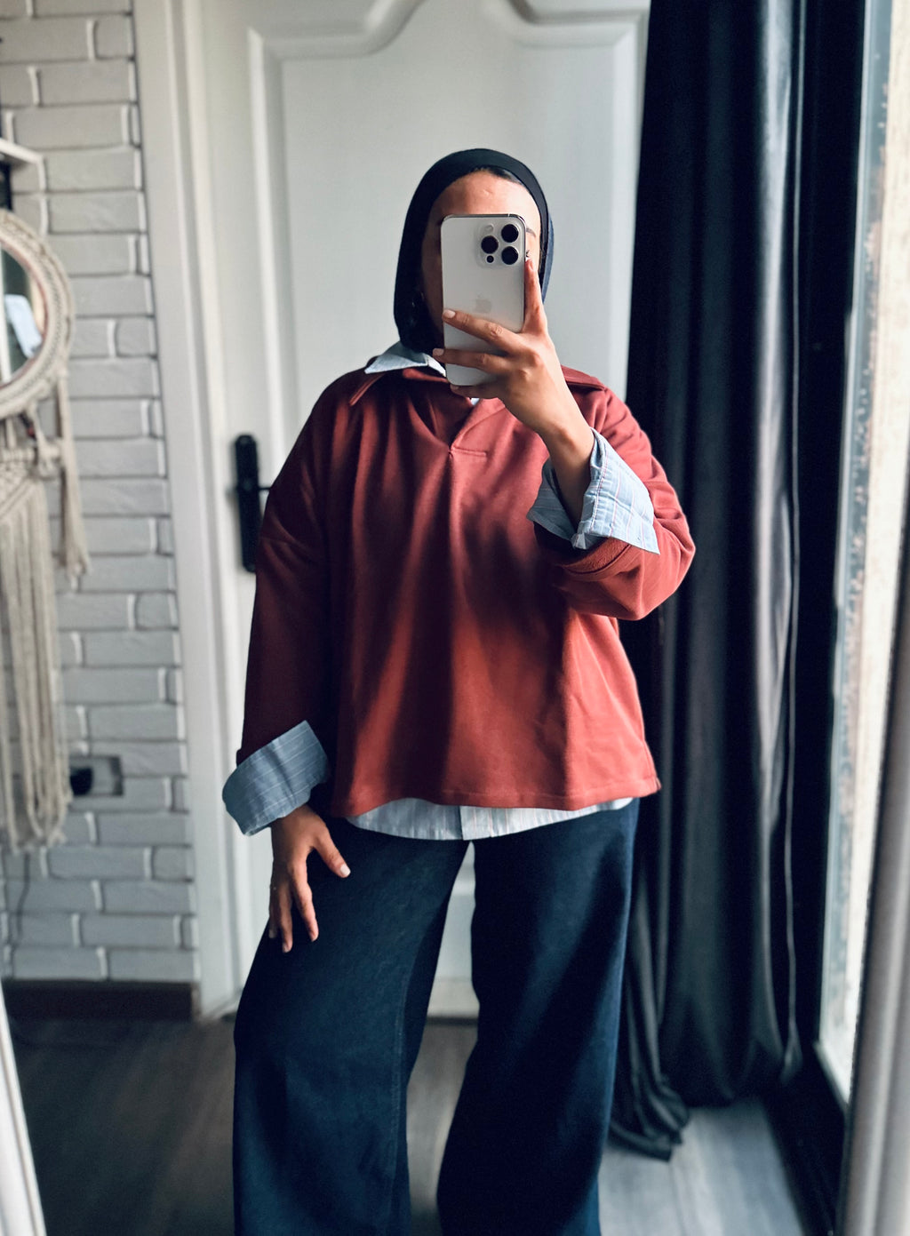 Polo Sweatshirt in Taube