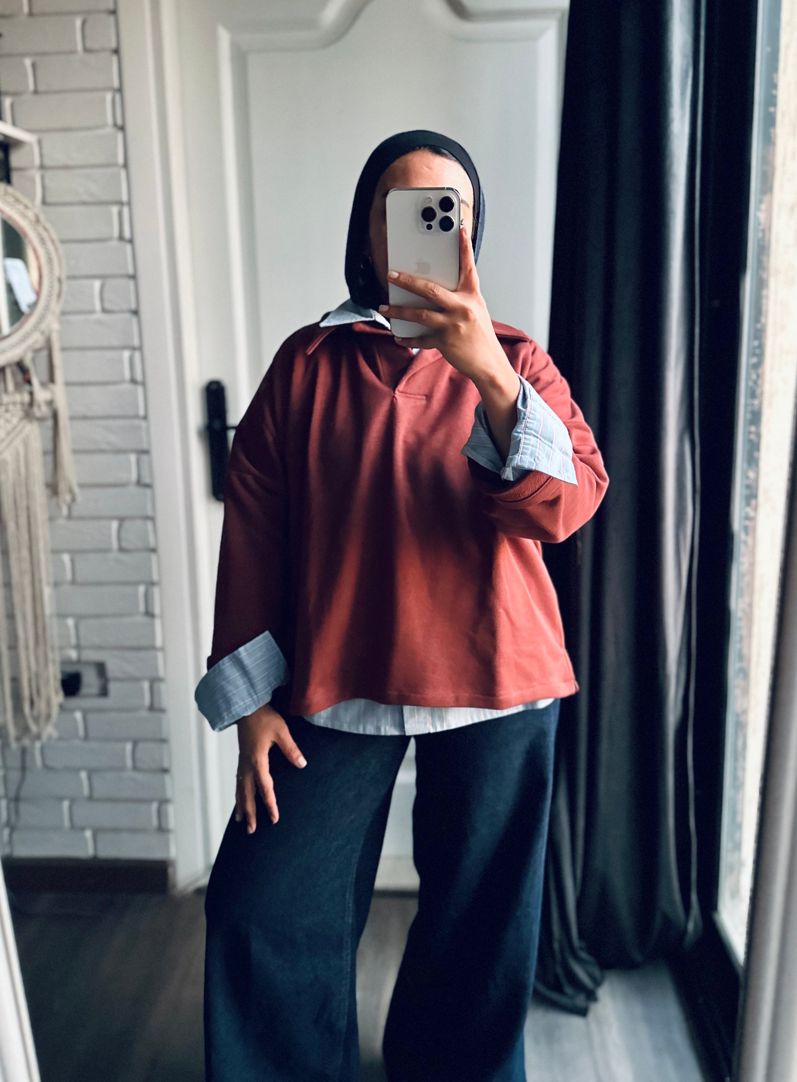 Polo Sweatshirt in Taube