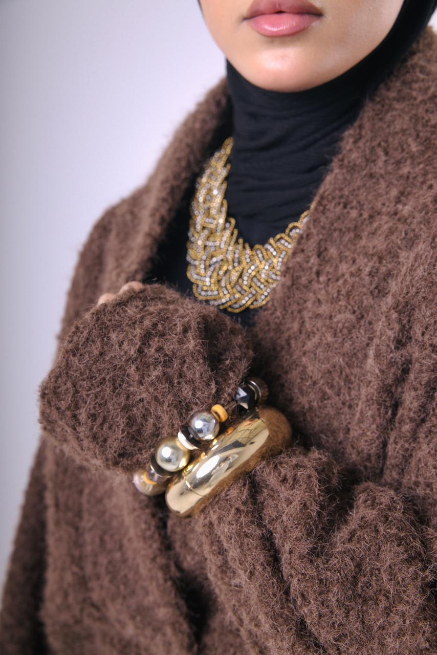 Layali Mohair Pullover in Brown