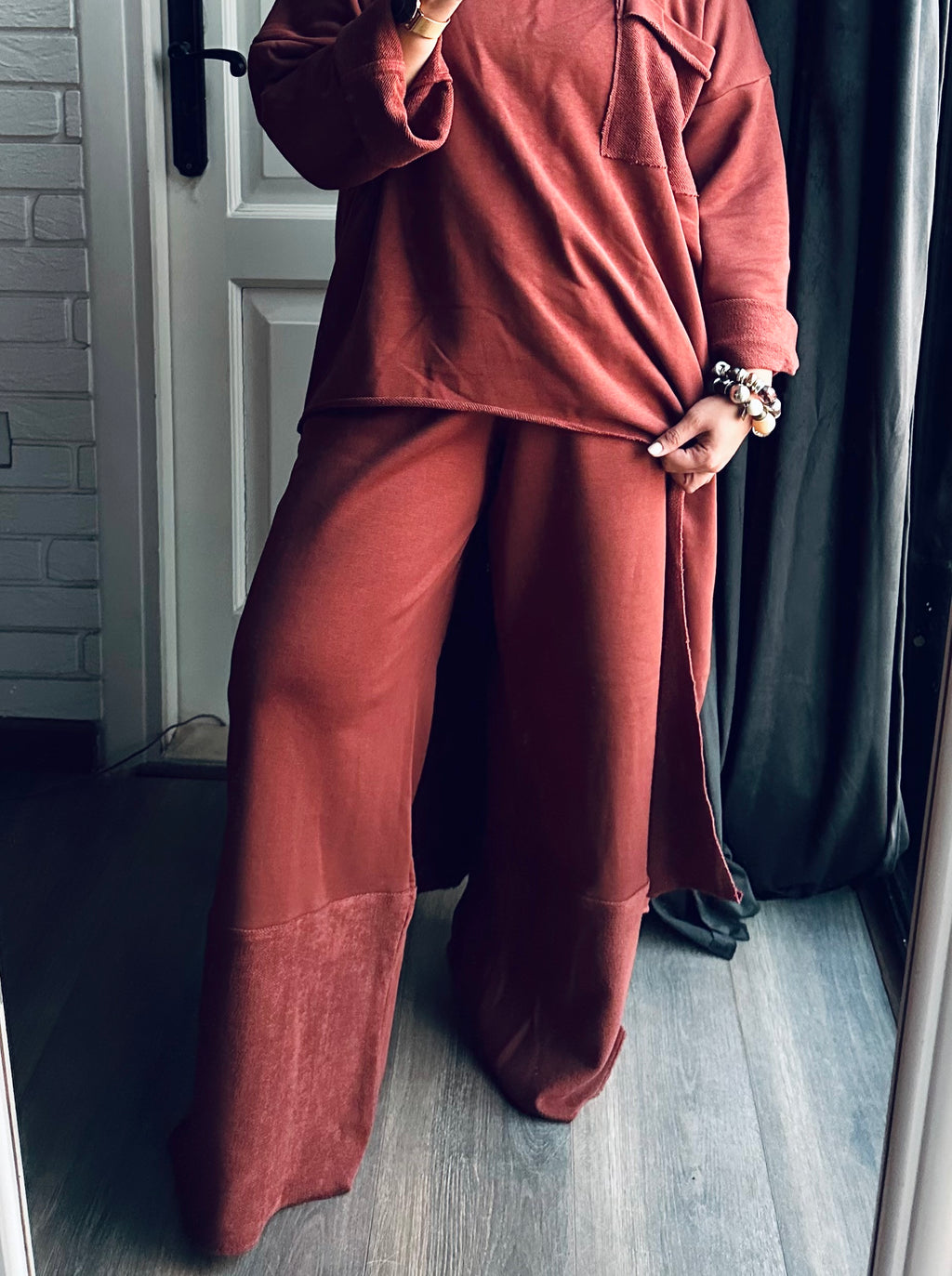 Melton Reversed Pants in Taube