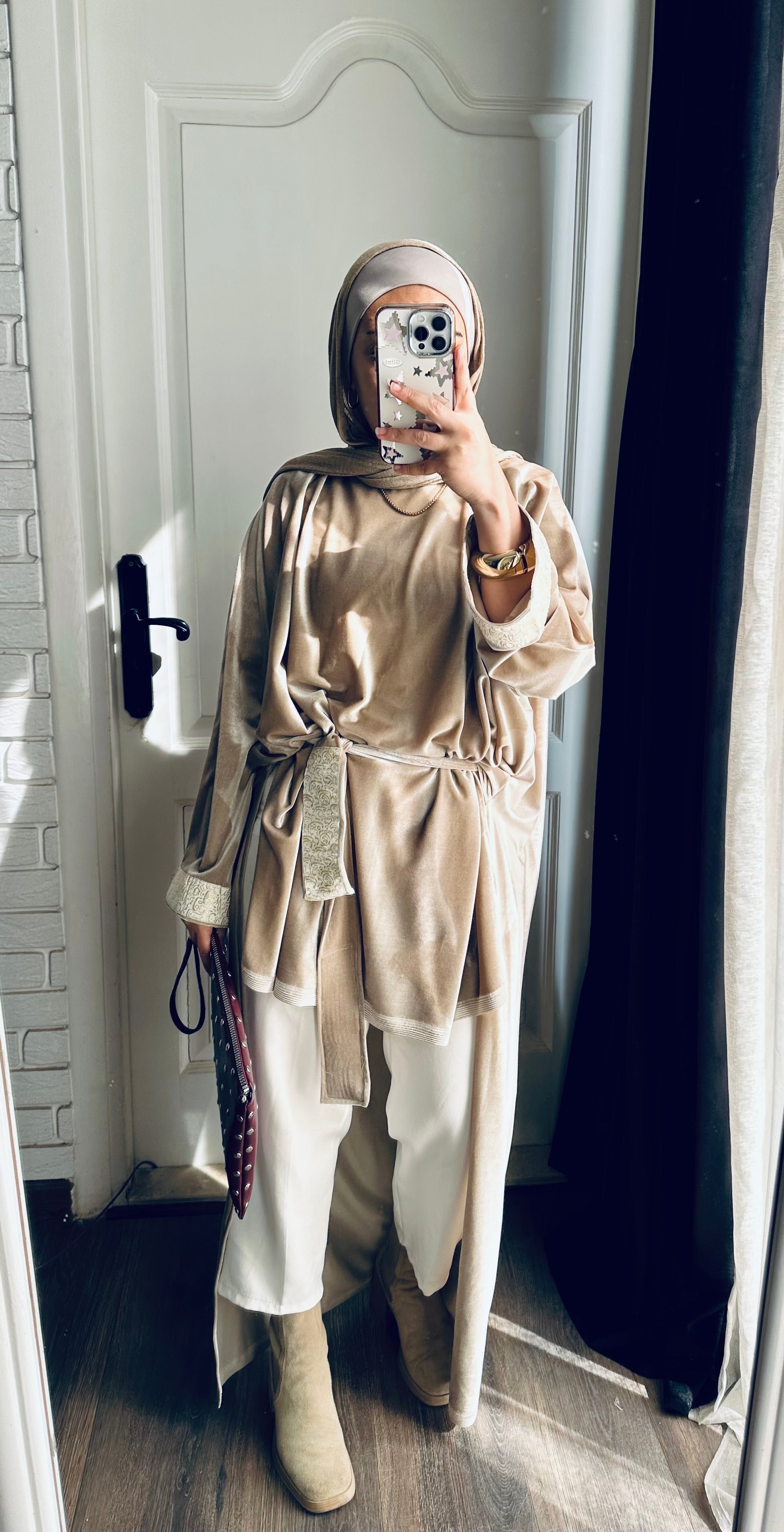 Velvet Arabic High-Low Tunic