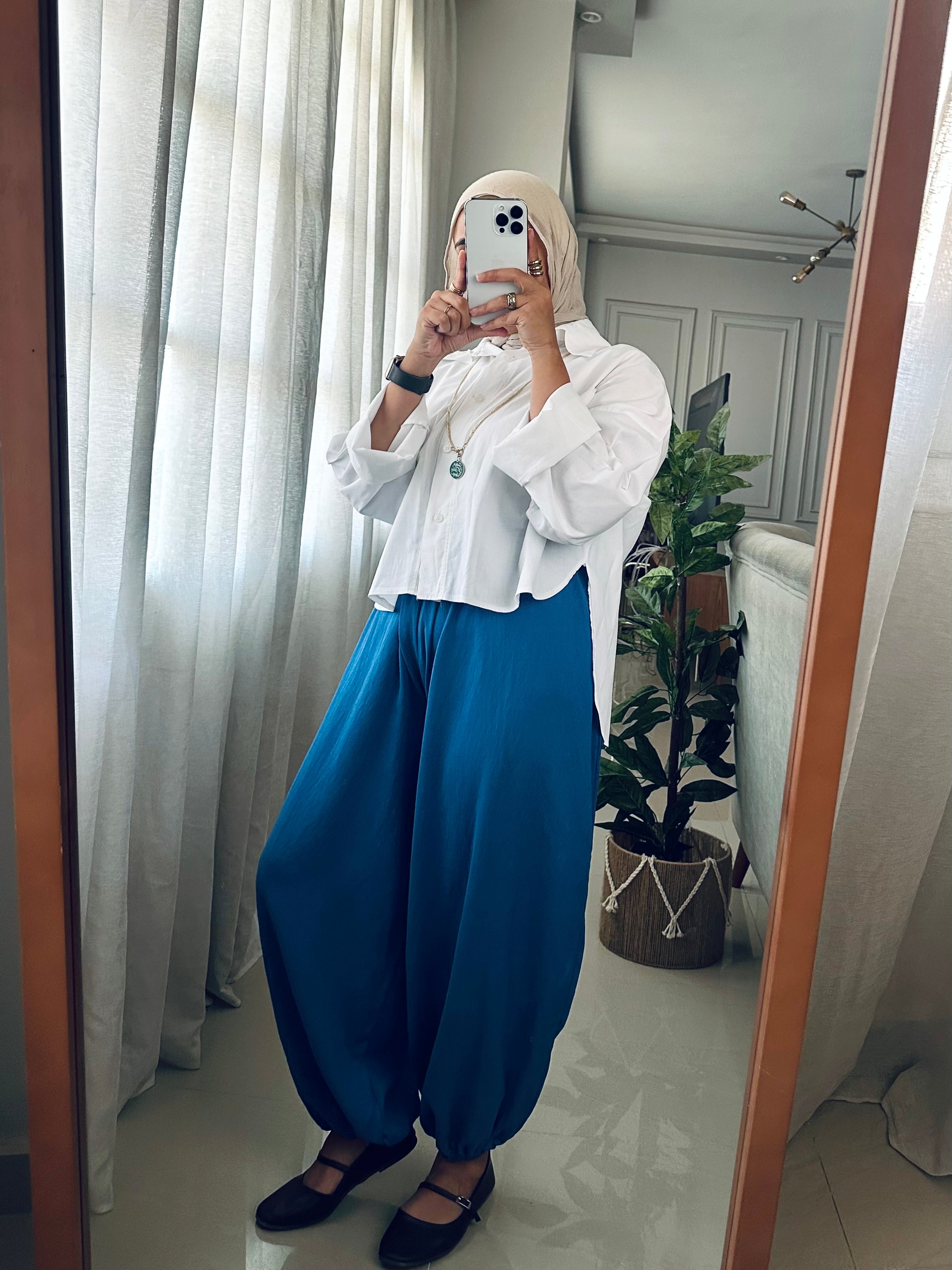 Balloon Pants in Blue Jeans