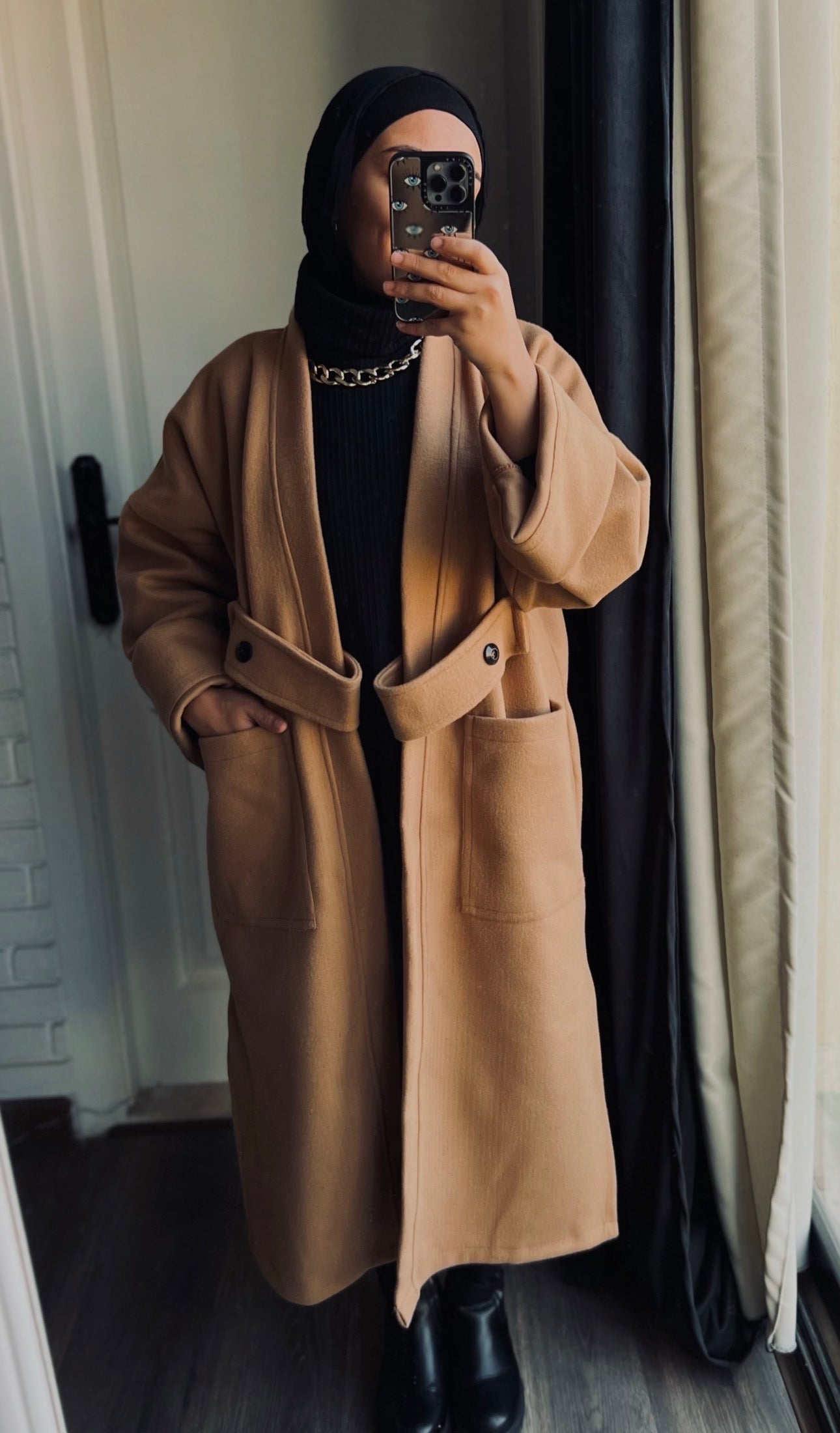 Woolen Coat in Beige