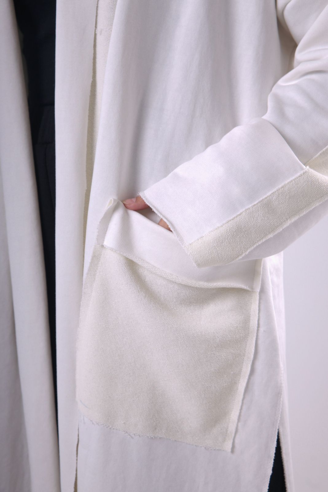 Long Melton Cardigan in White