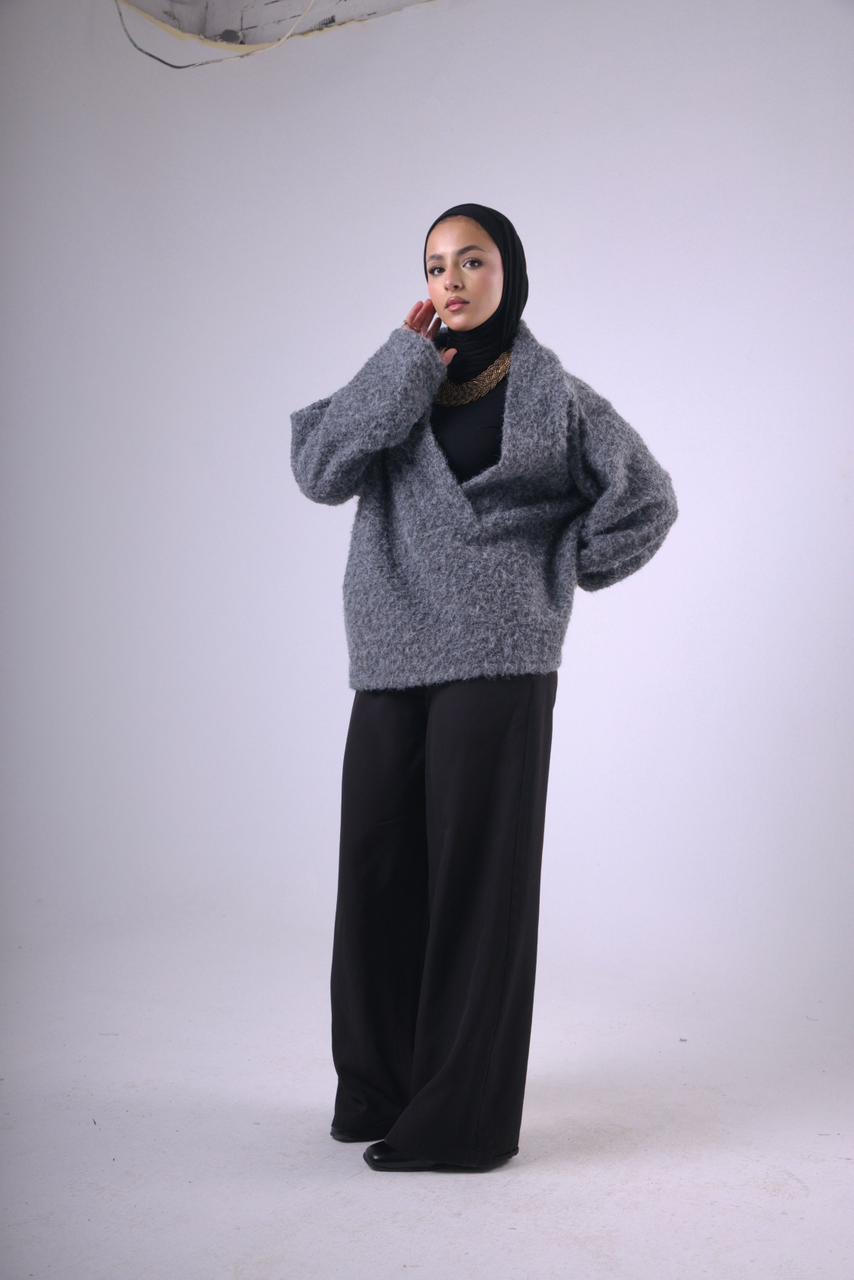Layali Mohair Pullover in Grey