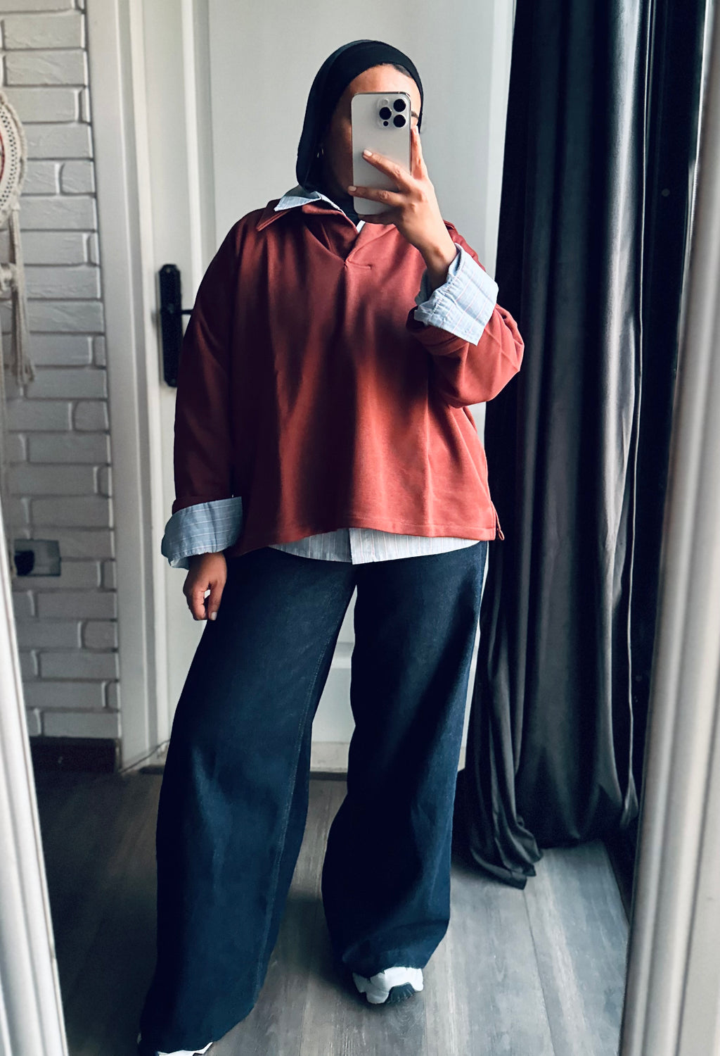 Polo Sweatshirt in Taube