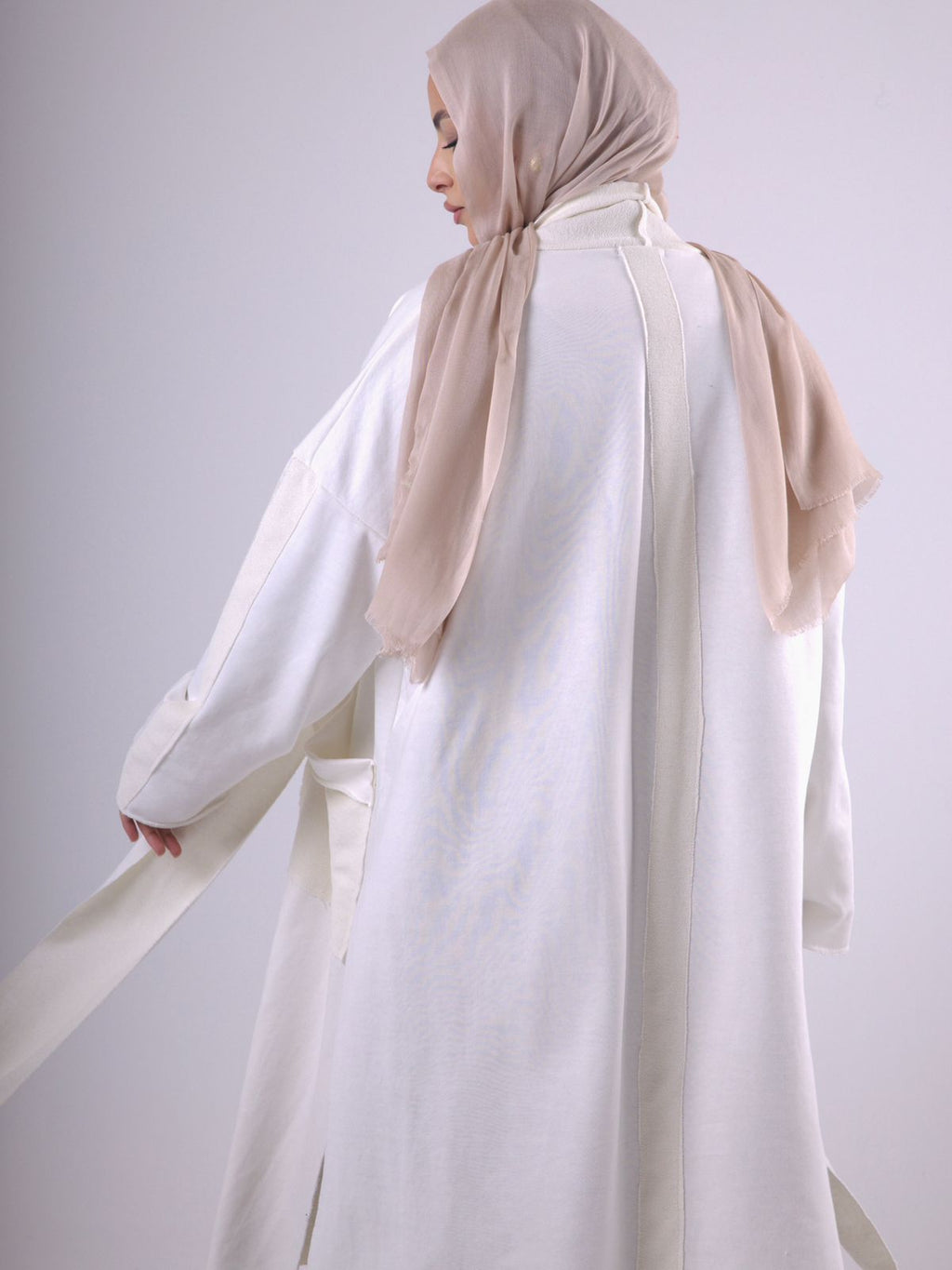 Long Melton Cardigan in White