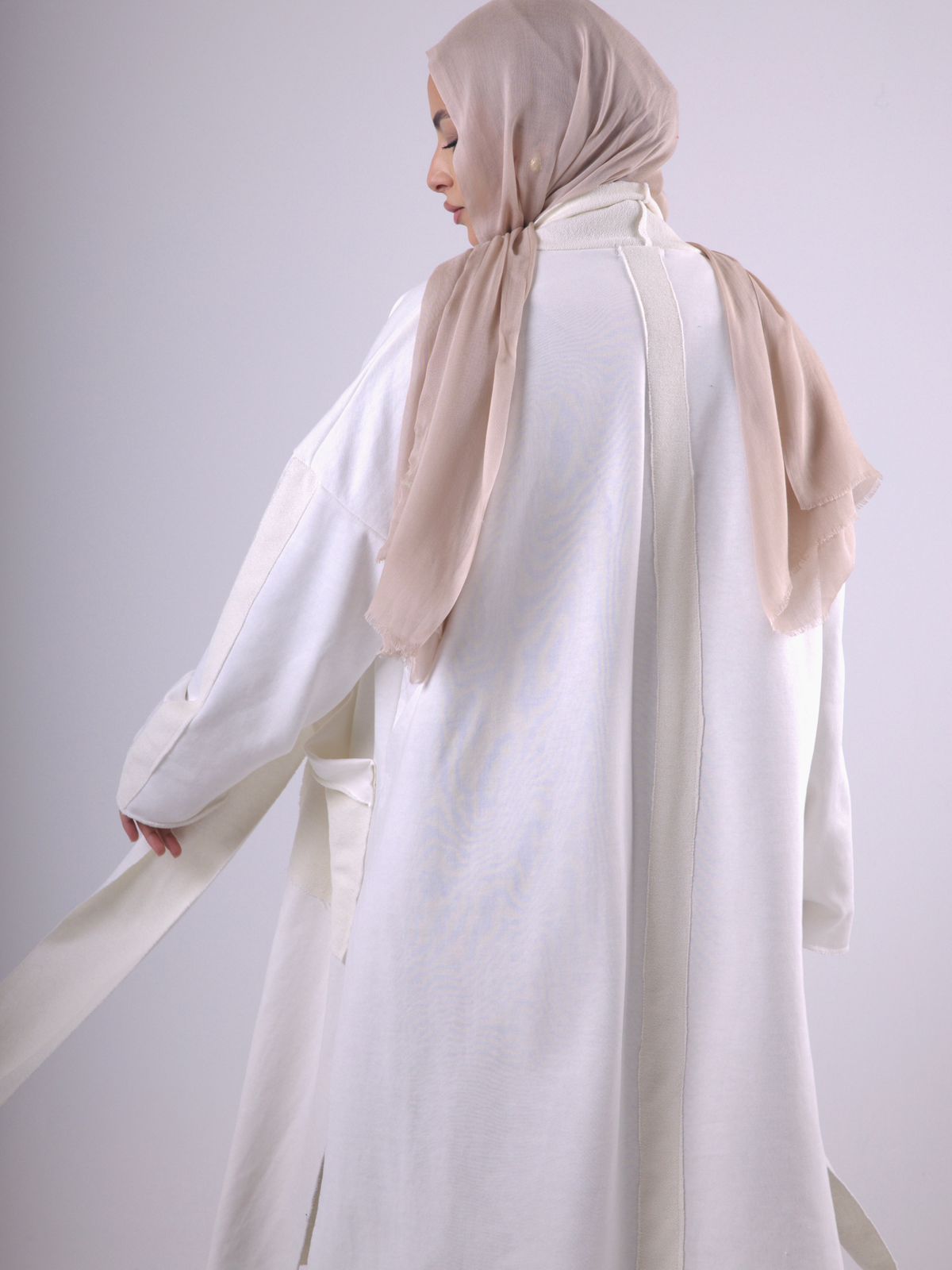 Long Melton Cardigan in White