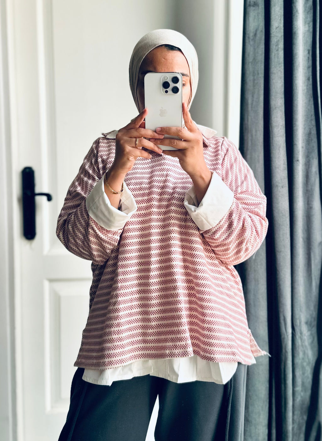 Printed Polo Sweatshirt