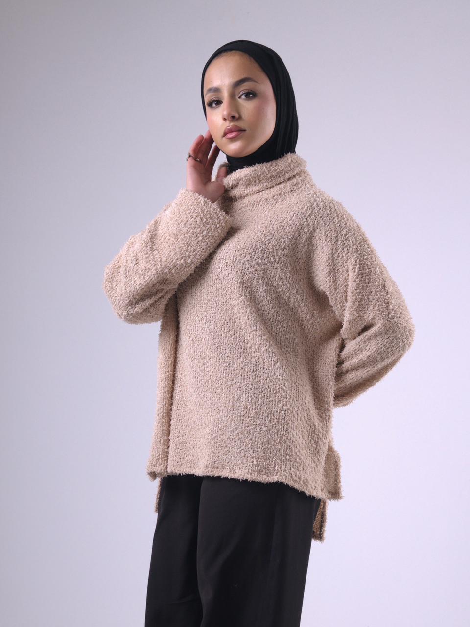 Aura Knit Pullover in Beige