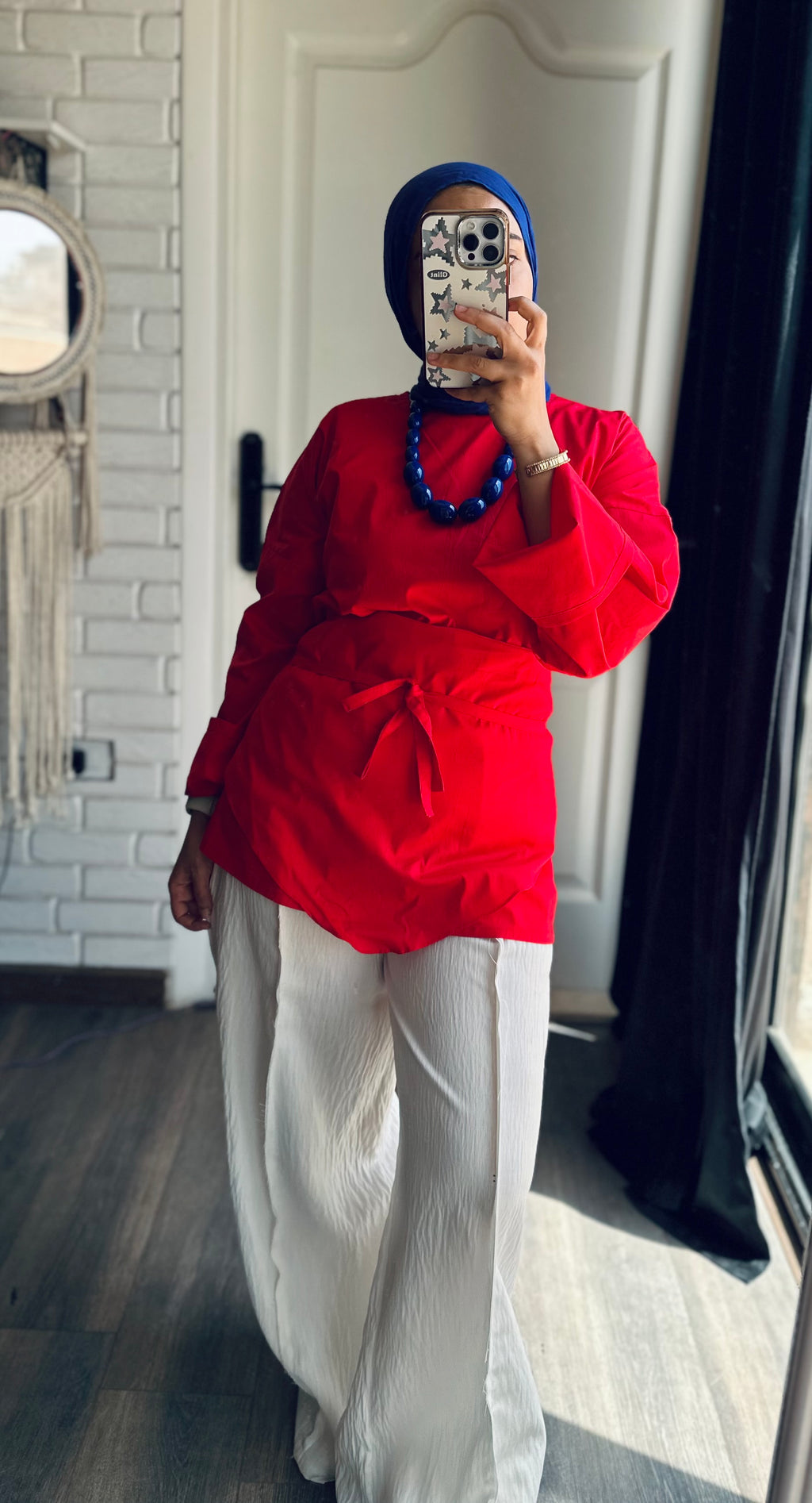 Extension Wrap Blouse in Red