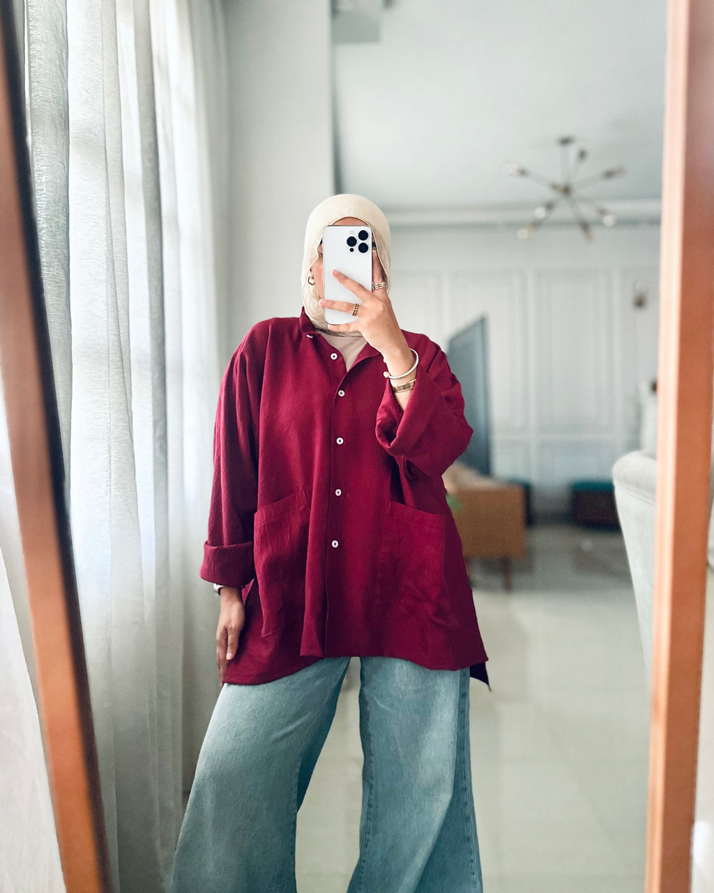 Pockets Shirt in Maroon