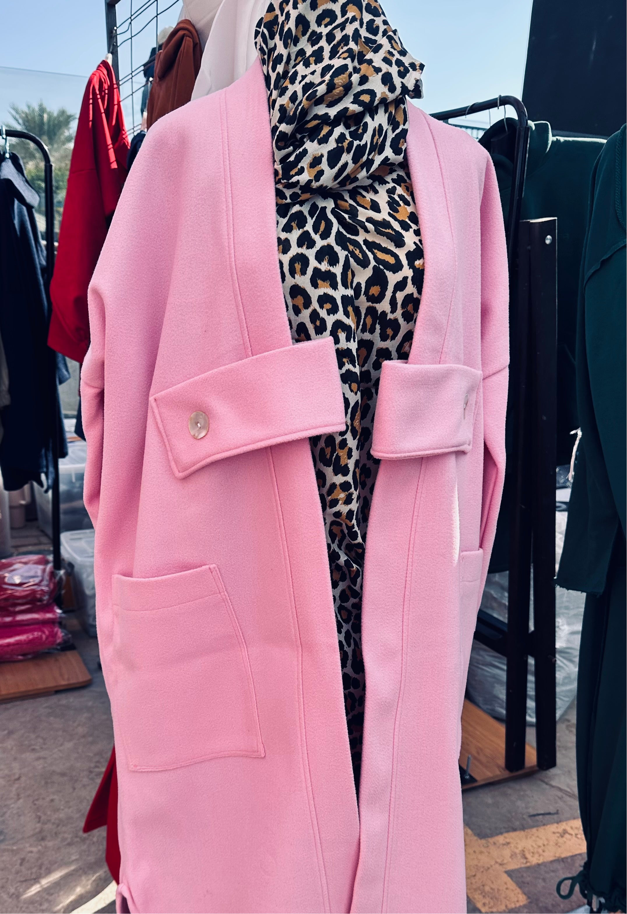 Woolen Coat in Pink