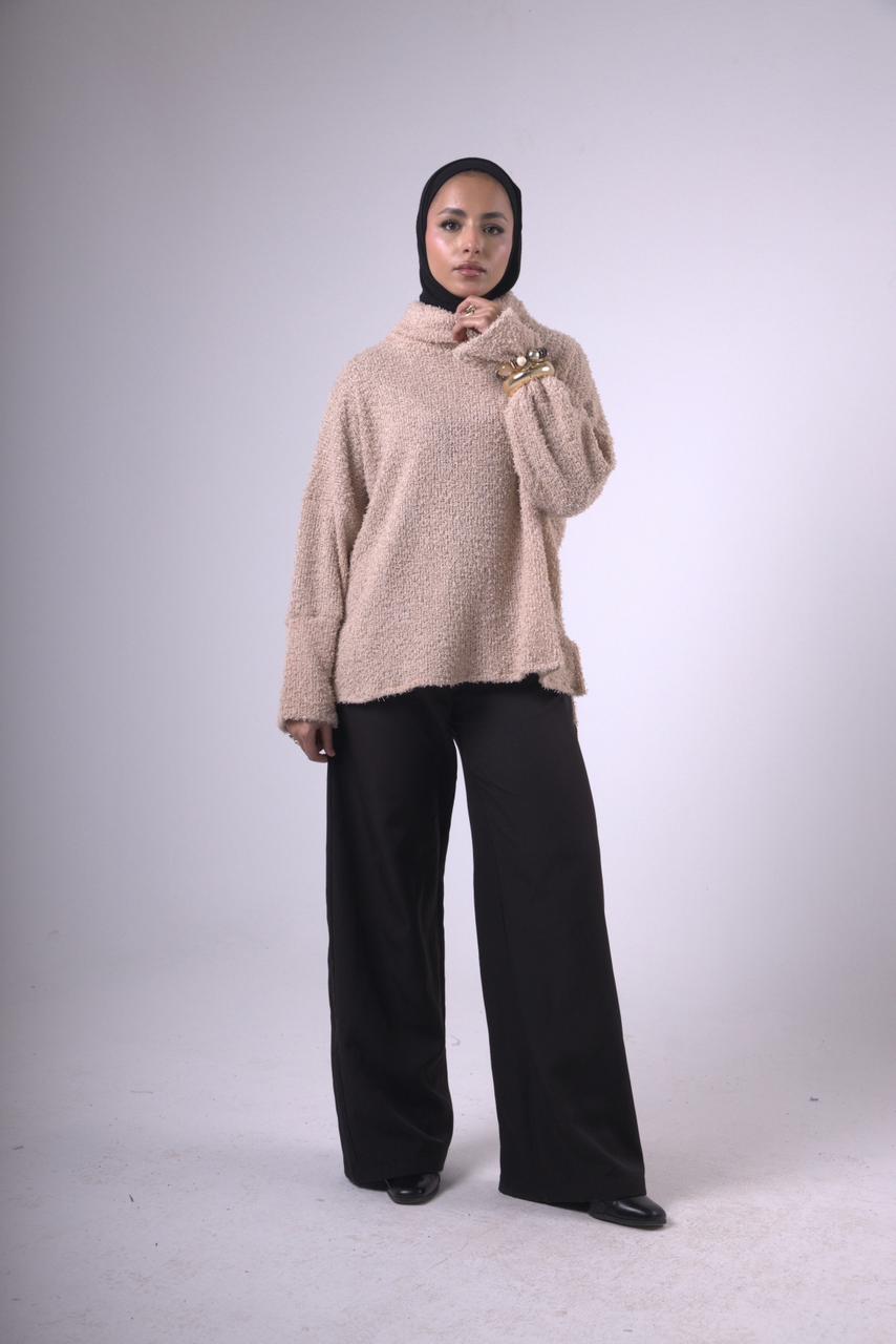 Aura Knit Pullover in Beige