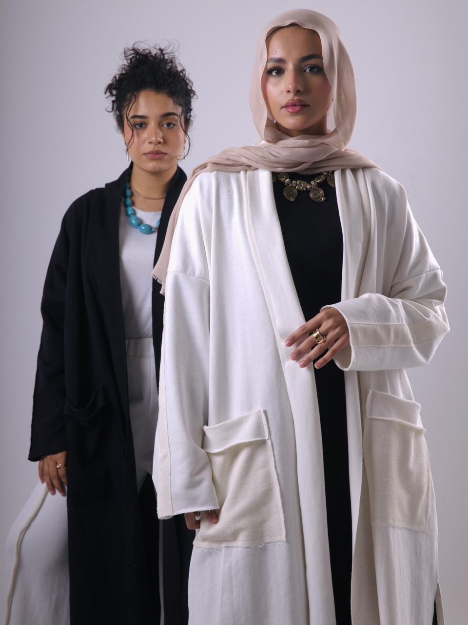 Long Melton Cardigan in White