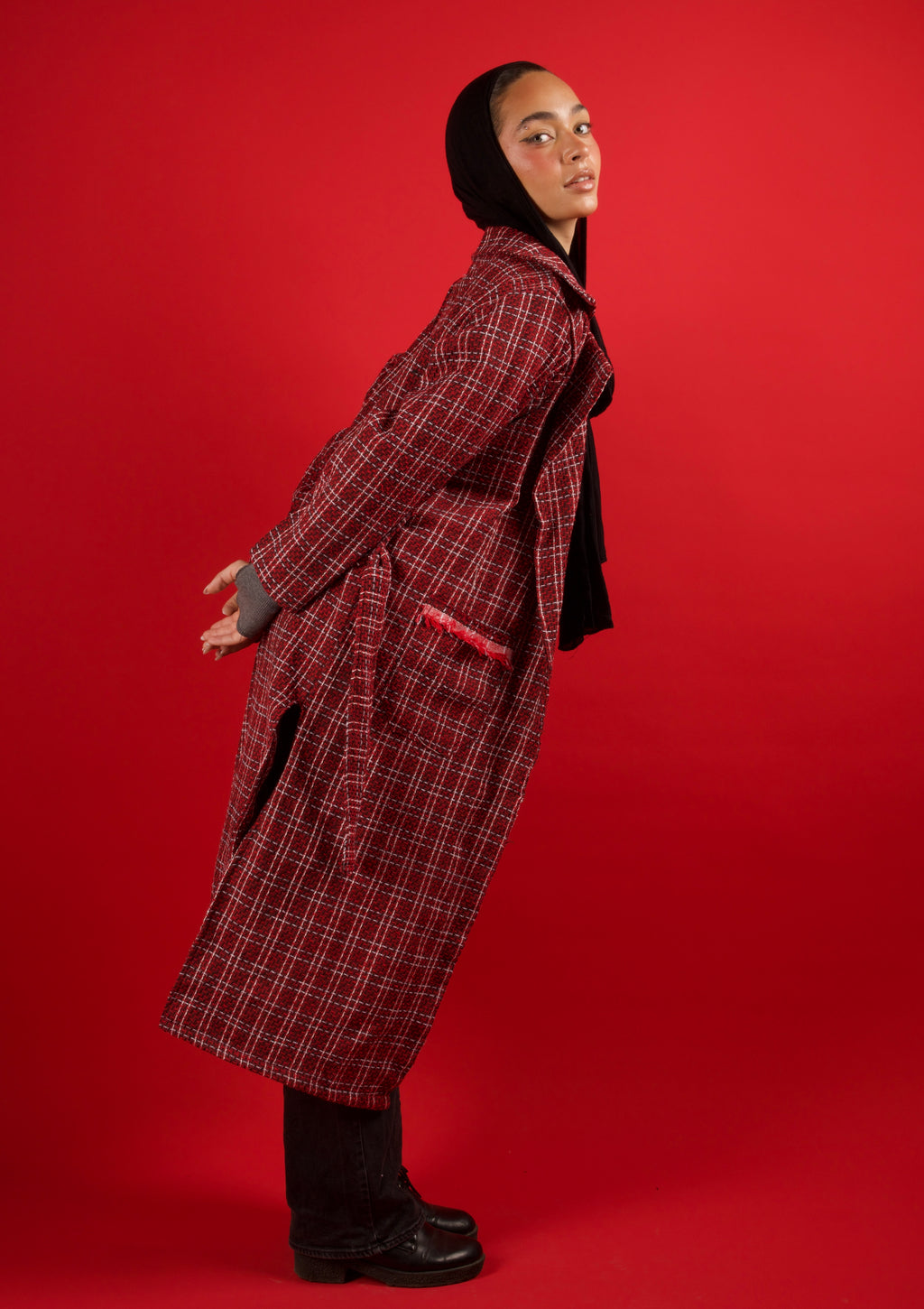 Squared Coat in Red
