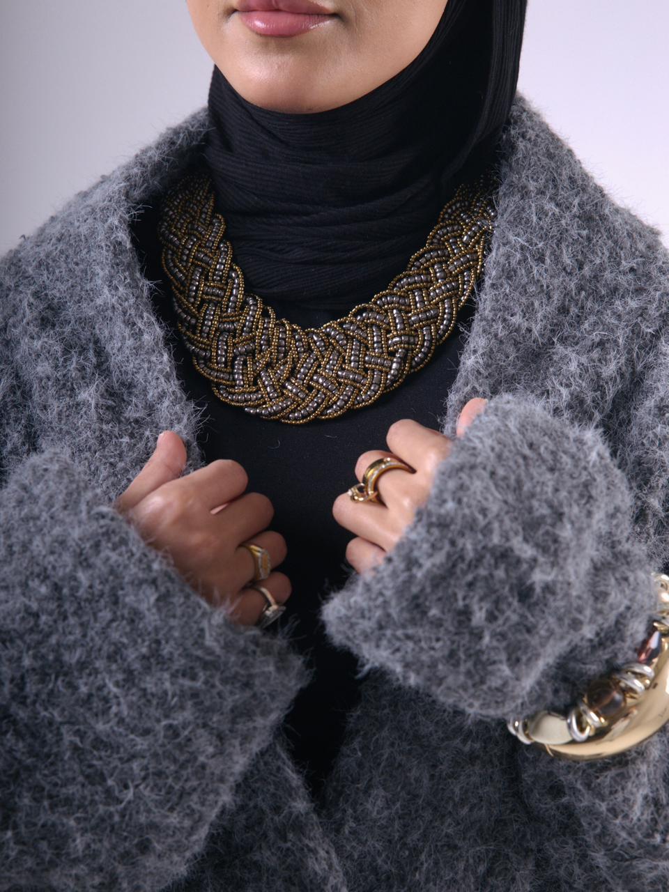 Layali Mohair Pullover in Grey