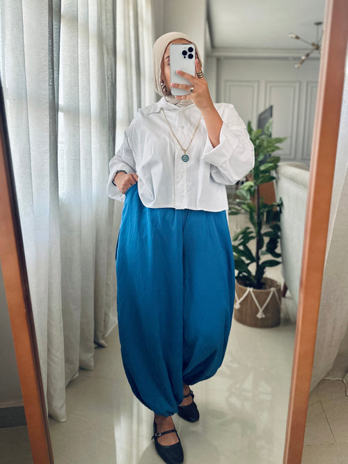 Balloon Pants in Blue Jeans