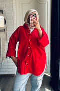 Everyday Poplin Shirt in Red