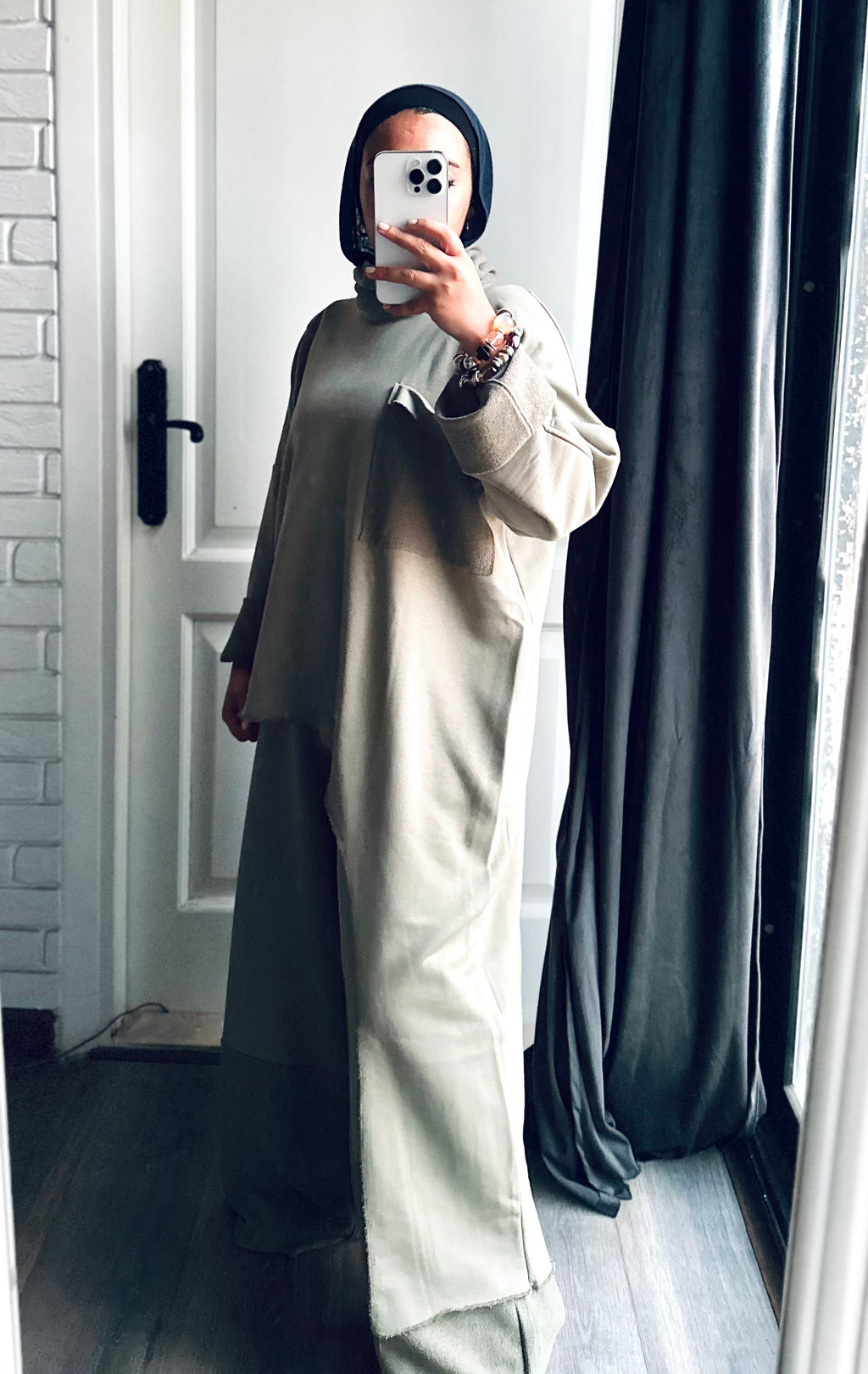 Melton Side Tunic in Olive