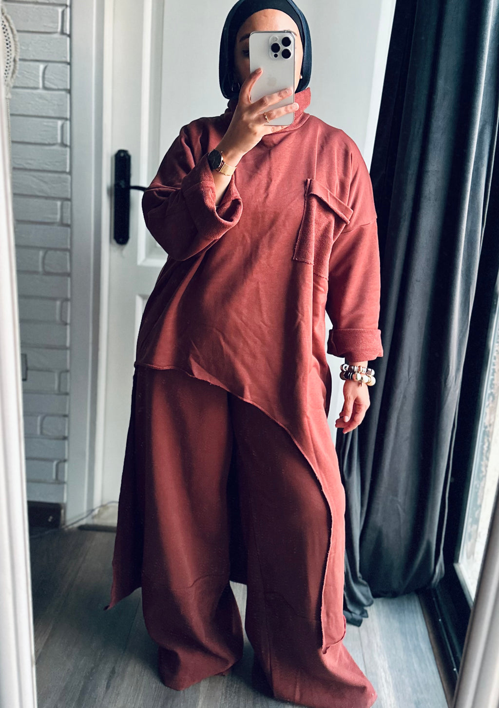 Melton Side Tunic in Taube