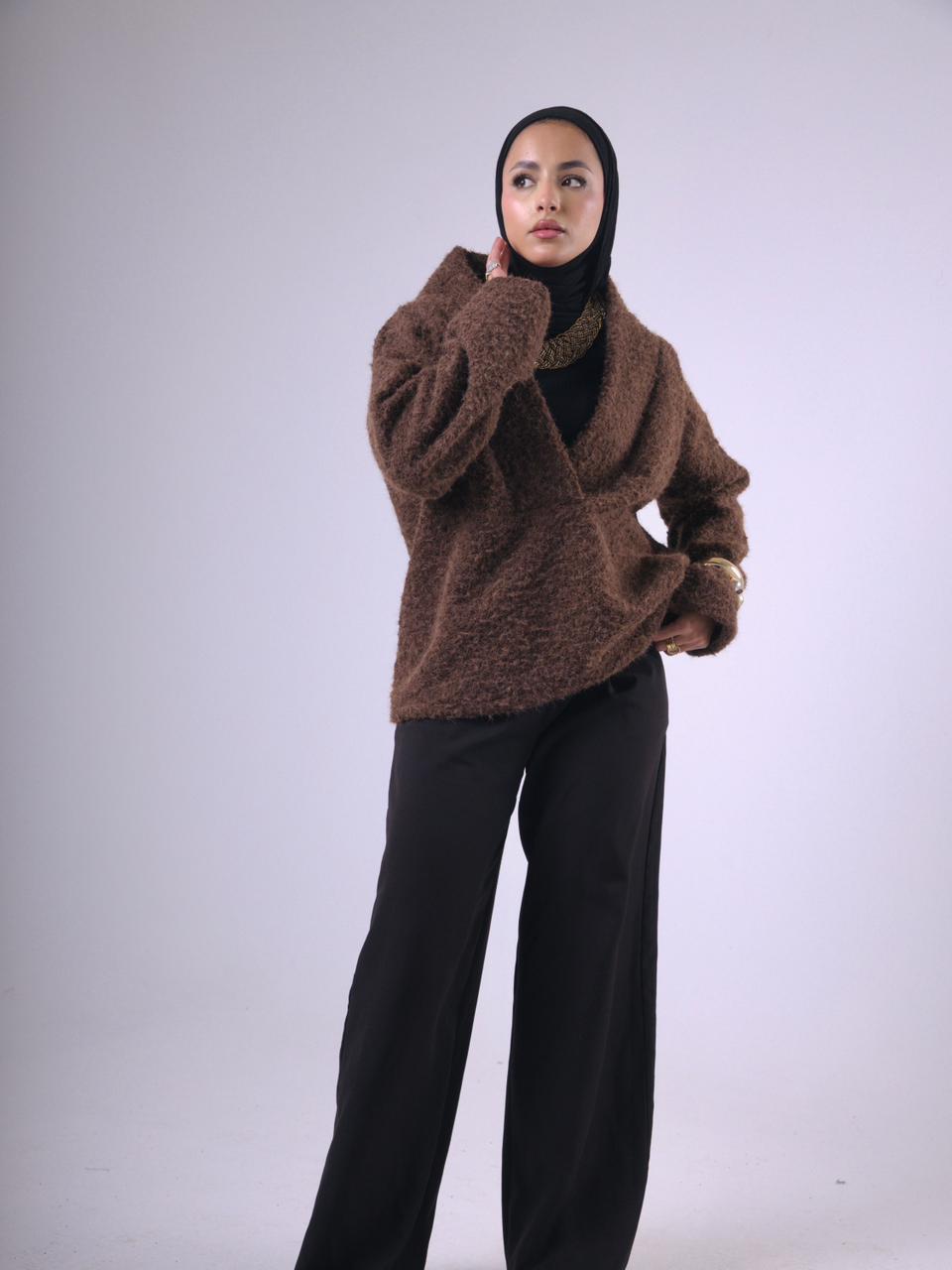Layali Mohair Pullover in Brown