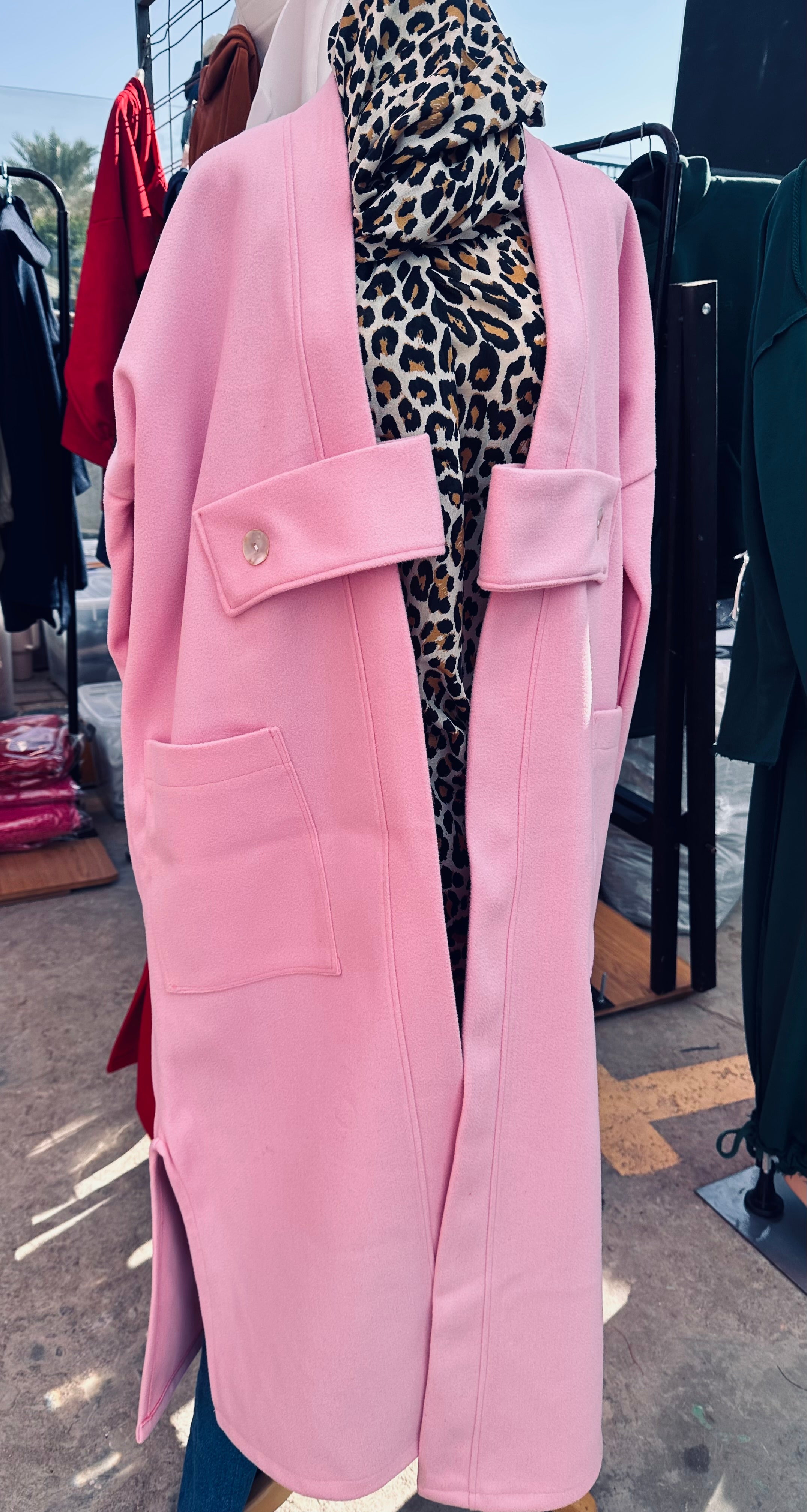 Woolen Coat in Pink