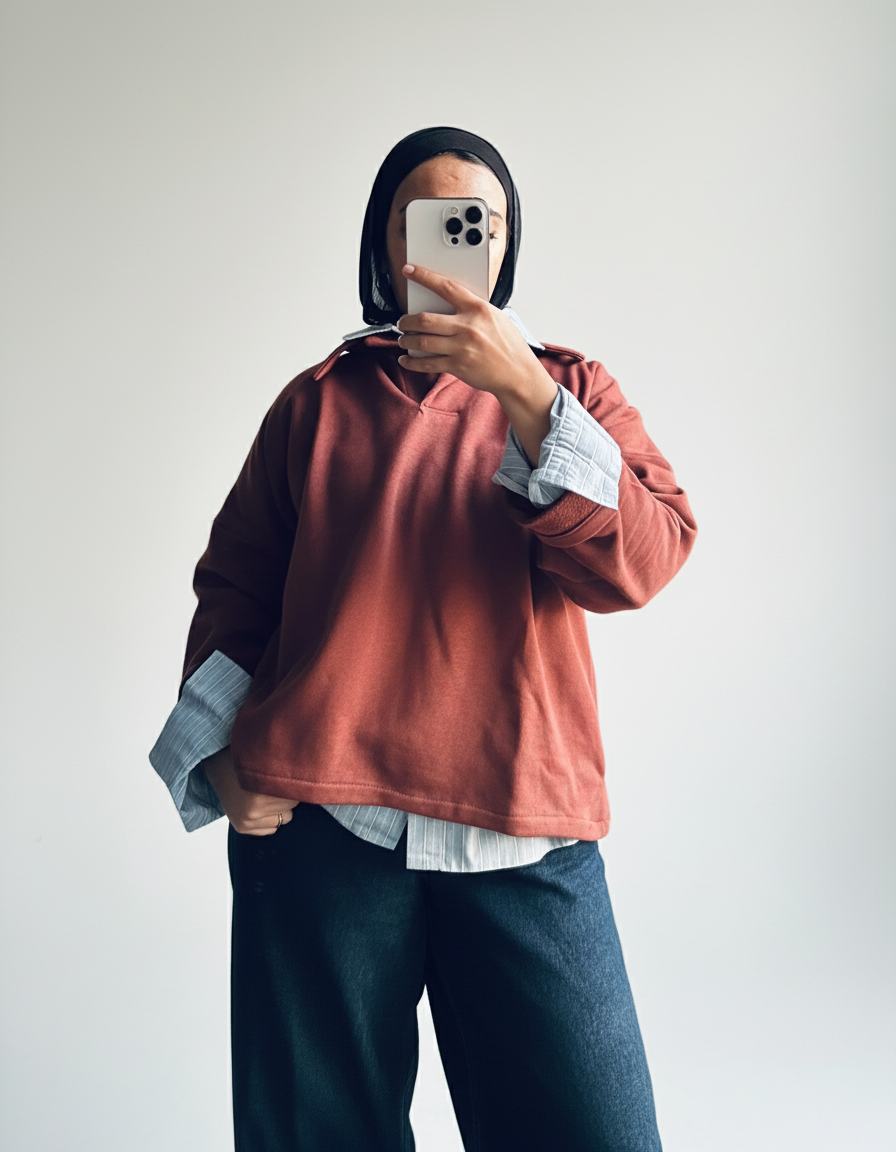 Polo Sweatshirt in Taube