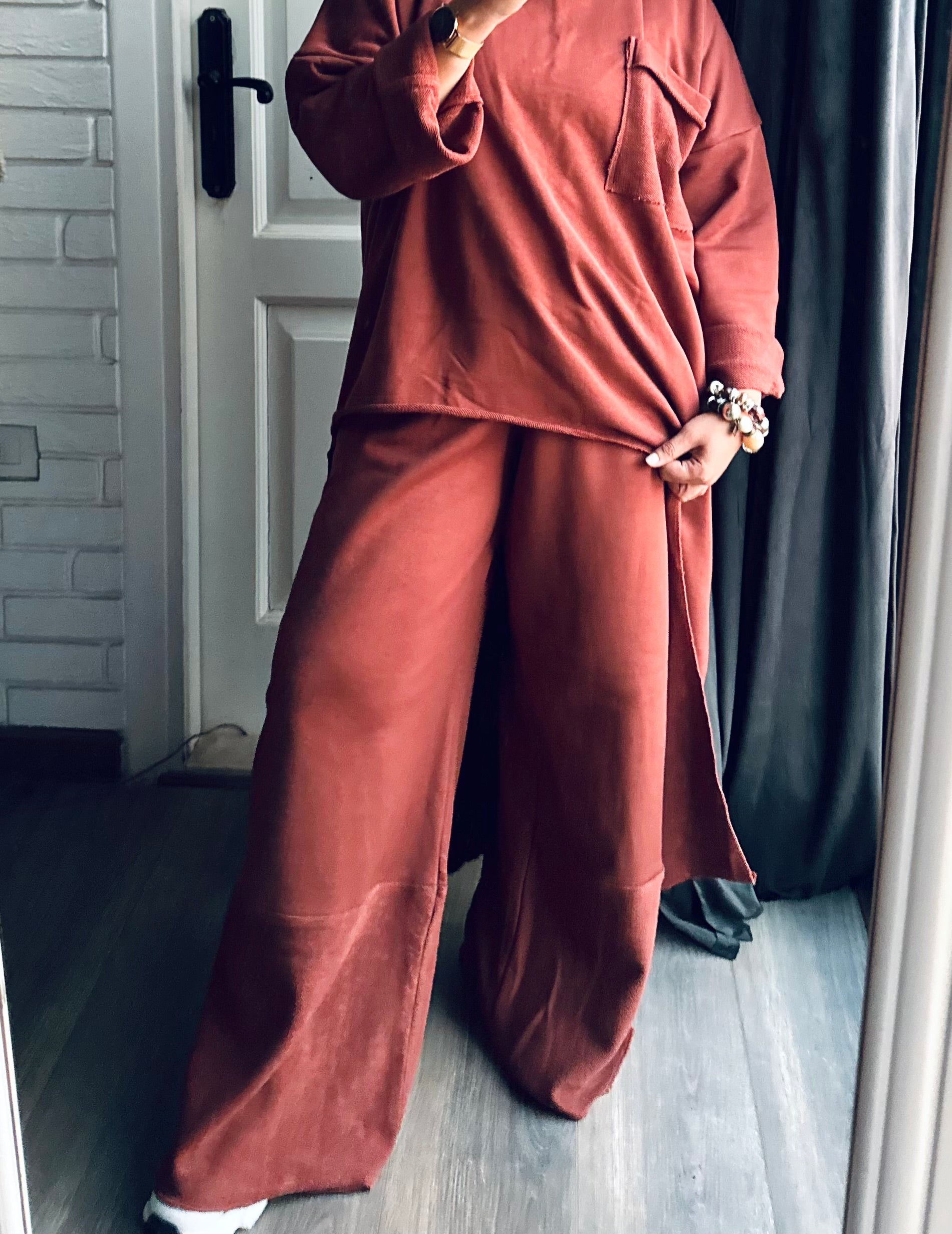 Melton Reversed Pants in Taube