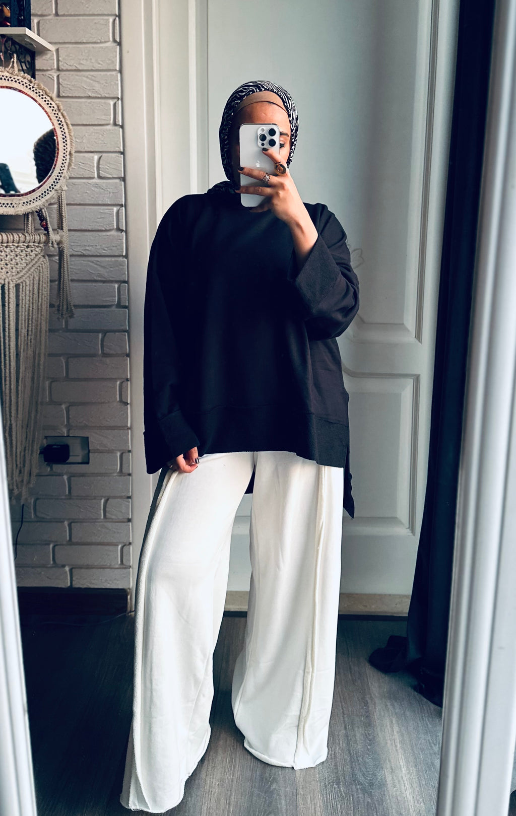 Melton Front Cut Pants in White