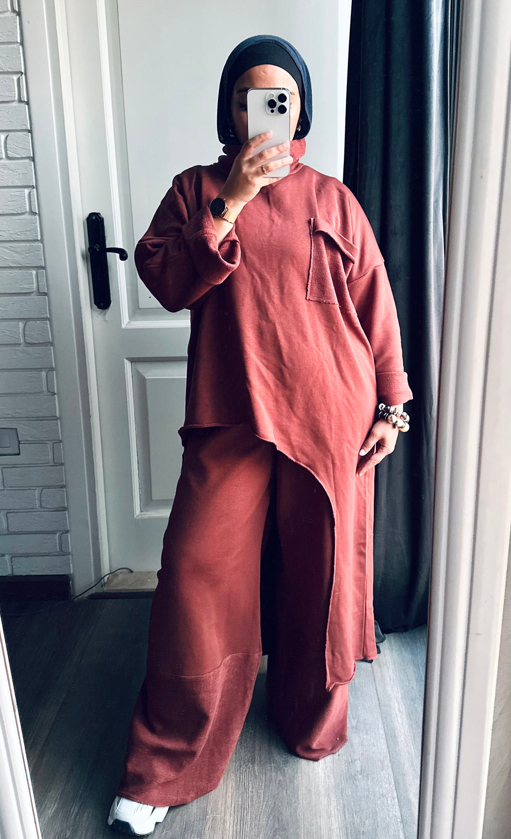 Melton Side Tunic in Taube