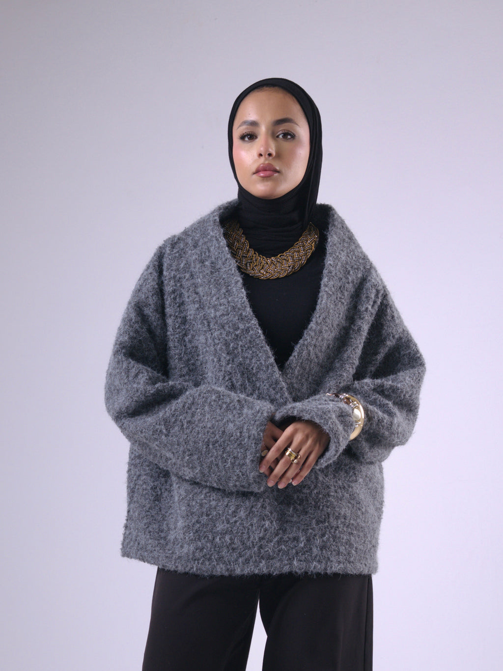 Layali Mohair Pullover in Grey