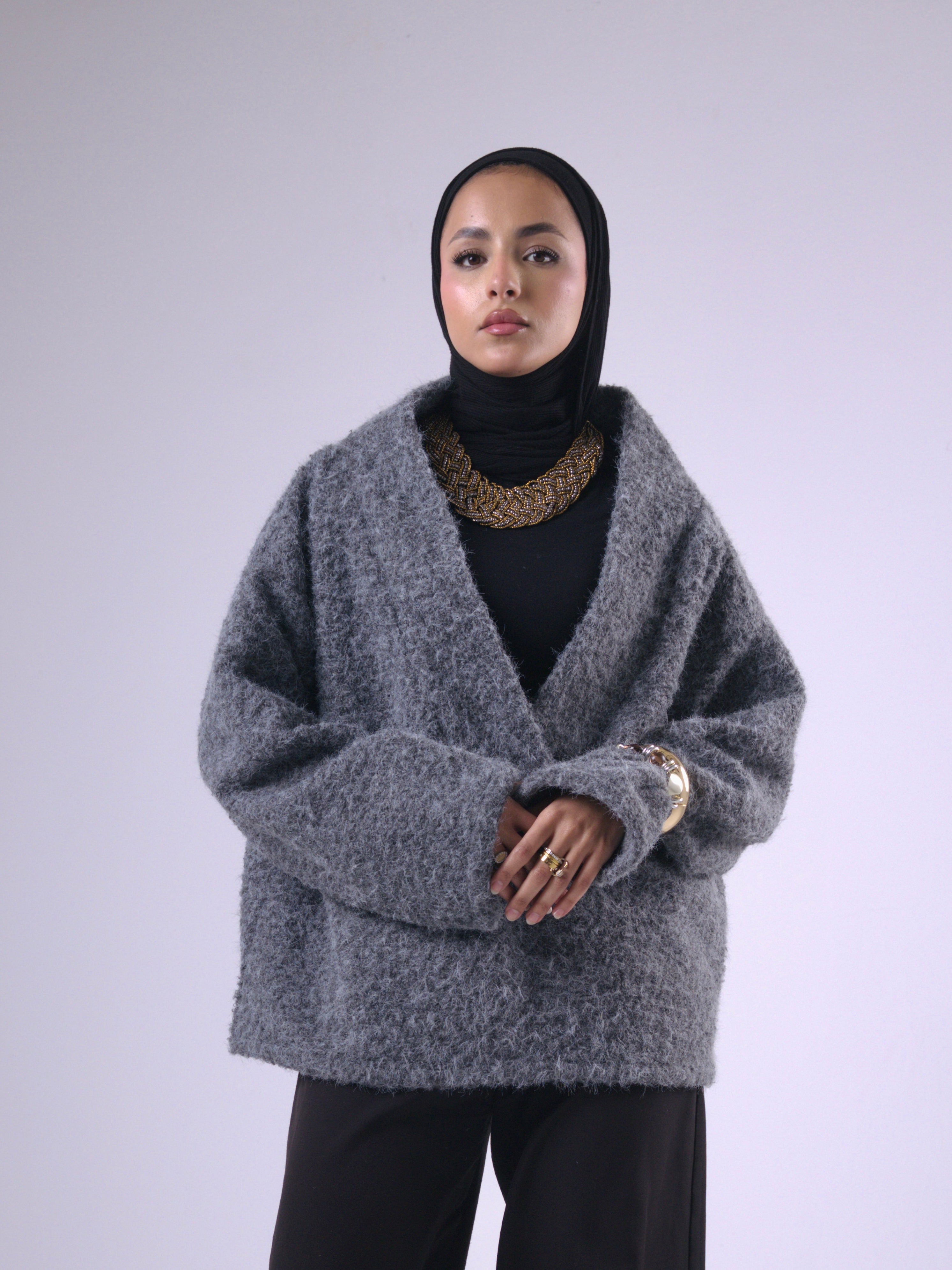 Layali Mohair Pullover in Grey