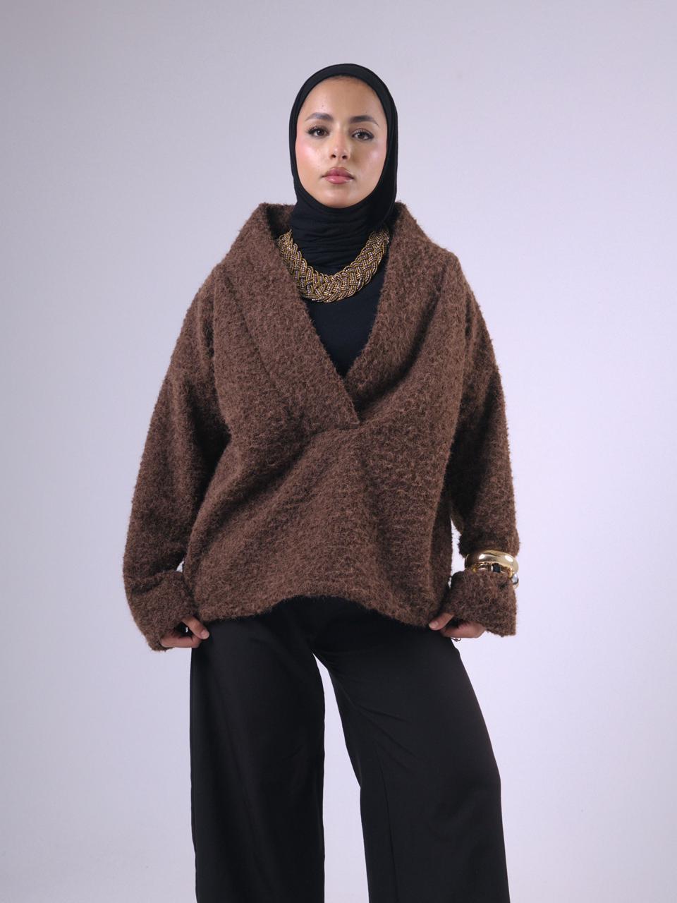 Layali Mohair Pullover in Brown
