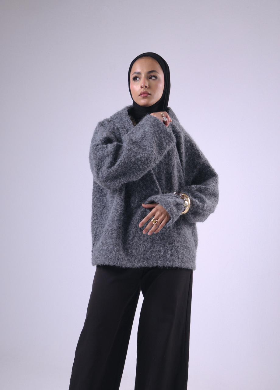 Layali Mohair Pullover in Grey