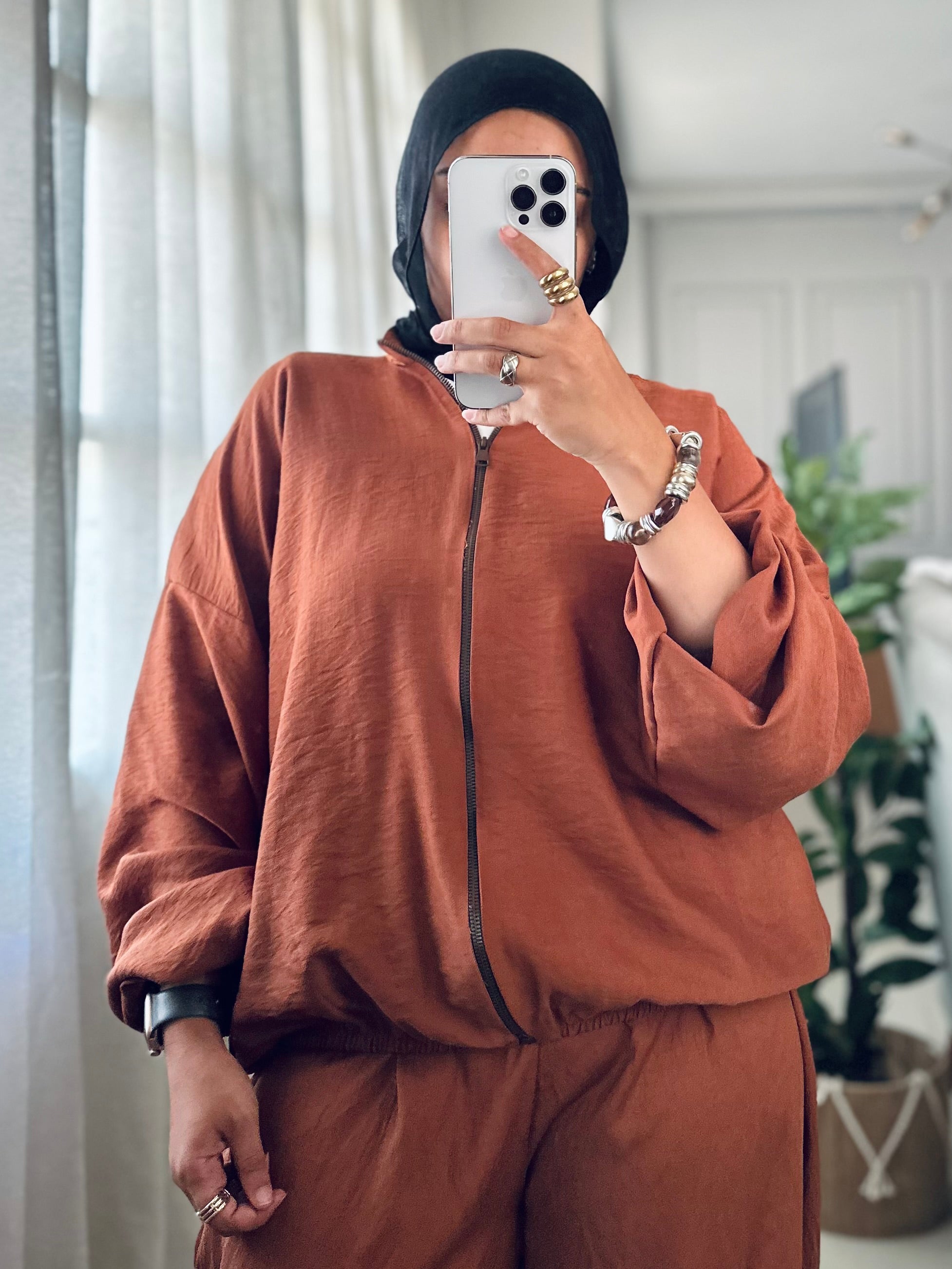 Balloon Track Suit in Cinnamon