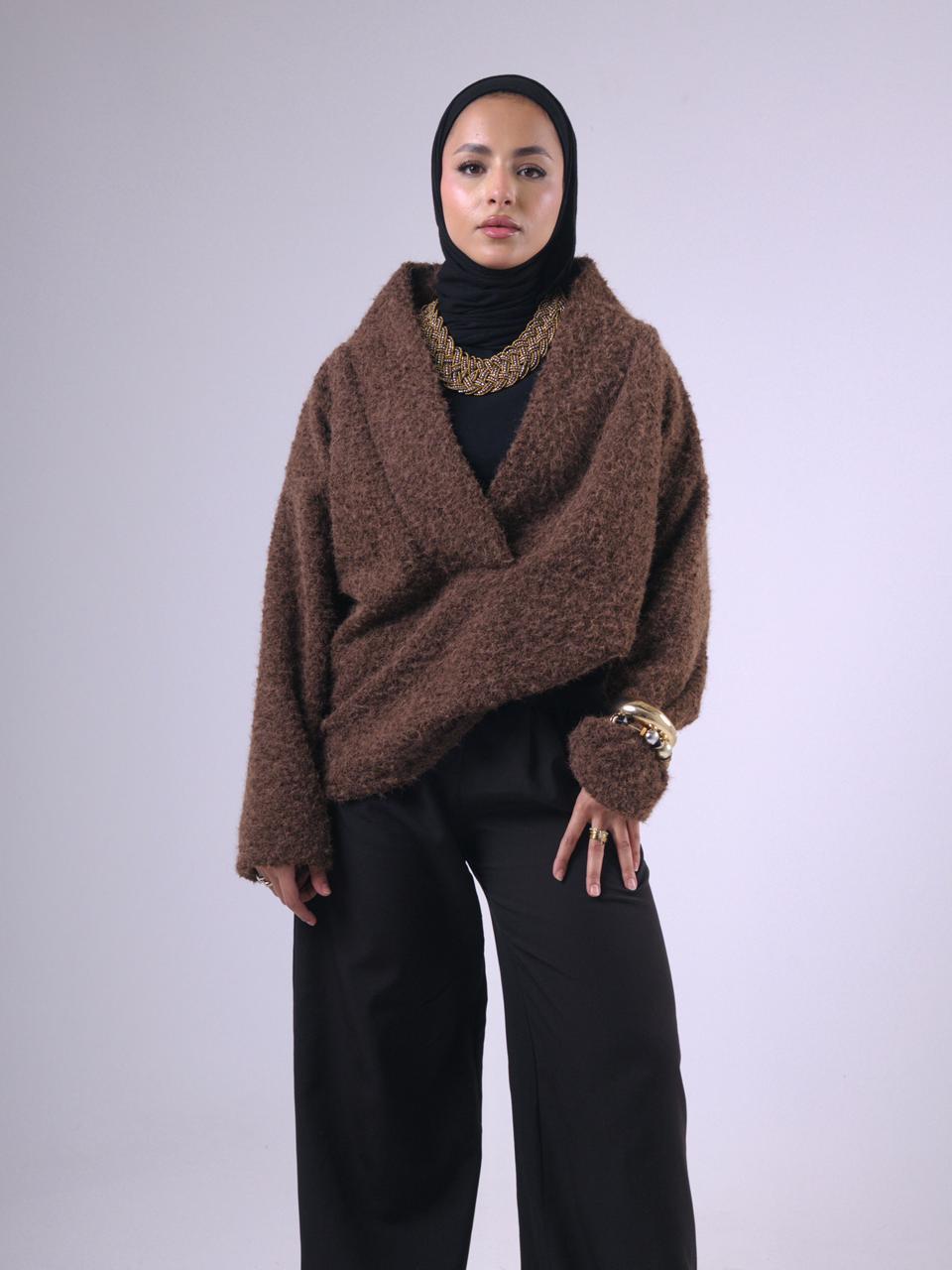 Layali Mohair Pullover in Brown