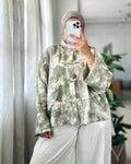 Chinese Tie Dye Blouse in Olive